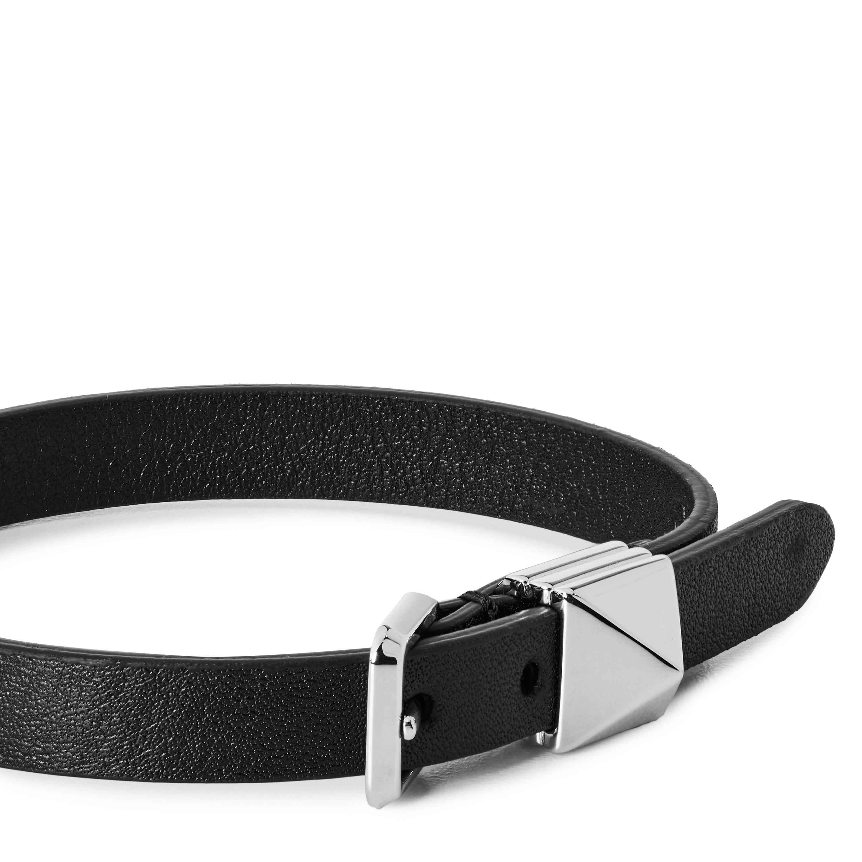 BLACK - Valentino - Men's Leather Bracelet - 2
