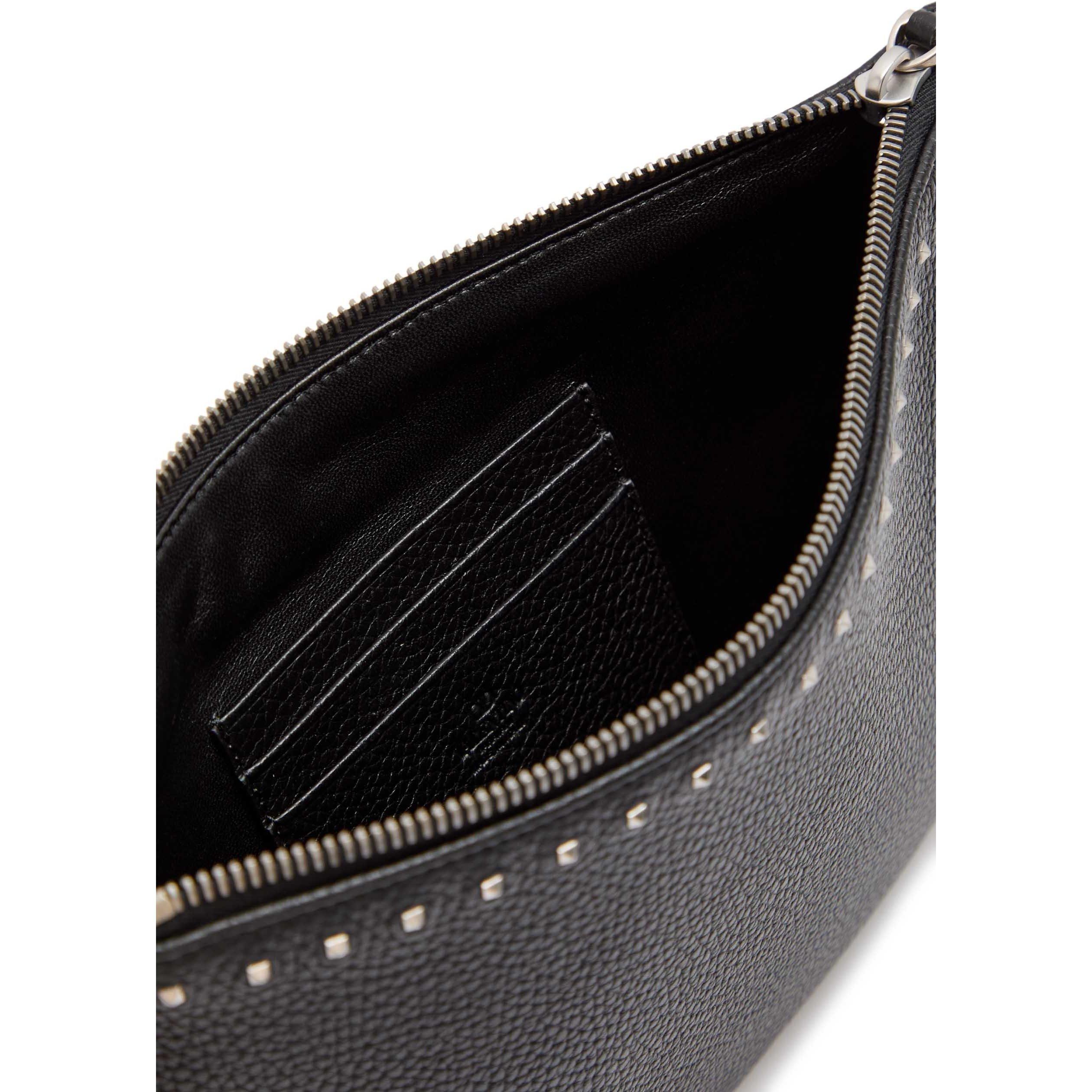 BLACK - Valentino - Men's Rockstud Leather Pouch - 4