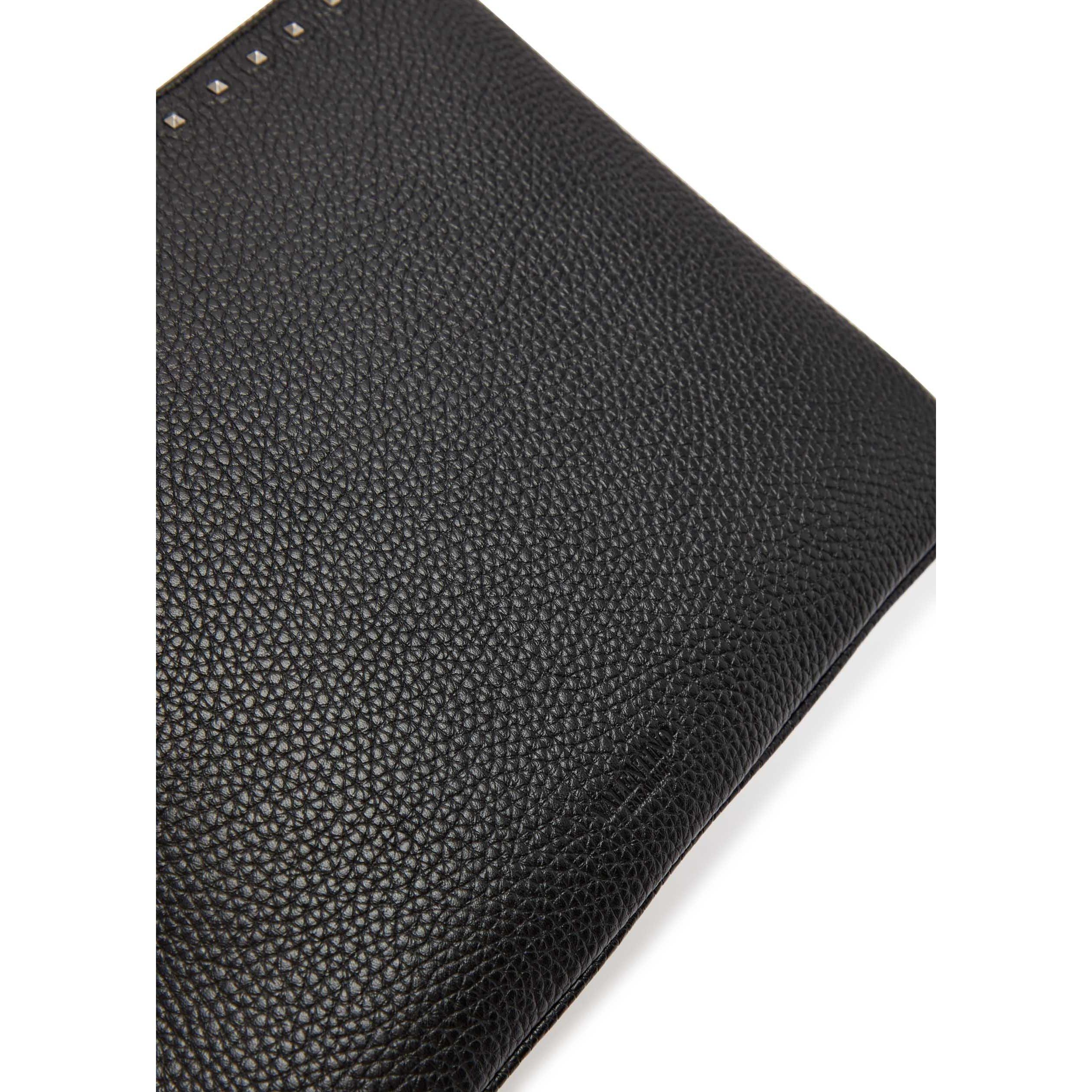 BLACK - Valentino - Men's Rockstud Leather Pouch - 5