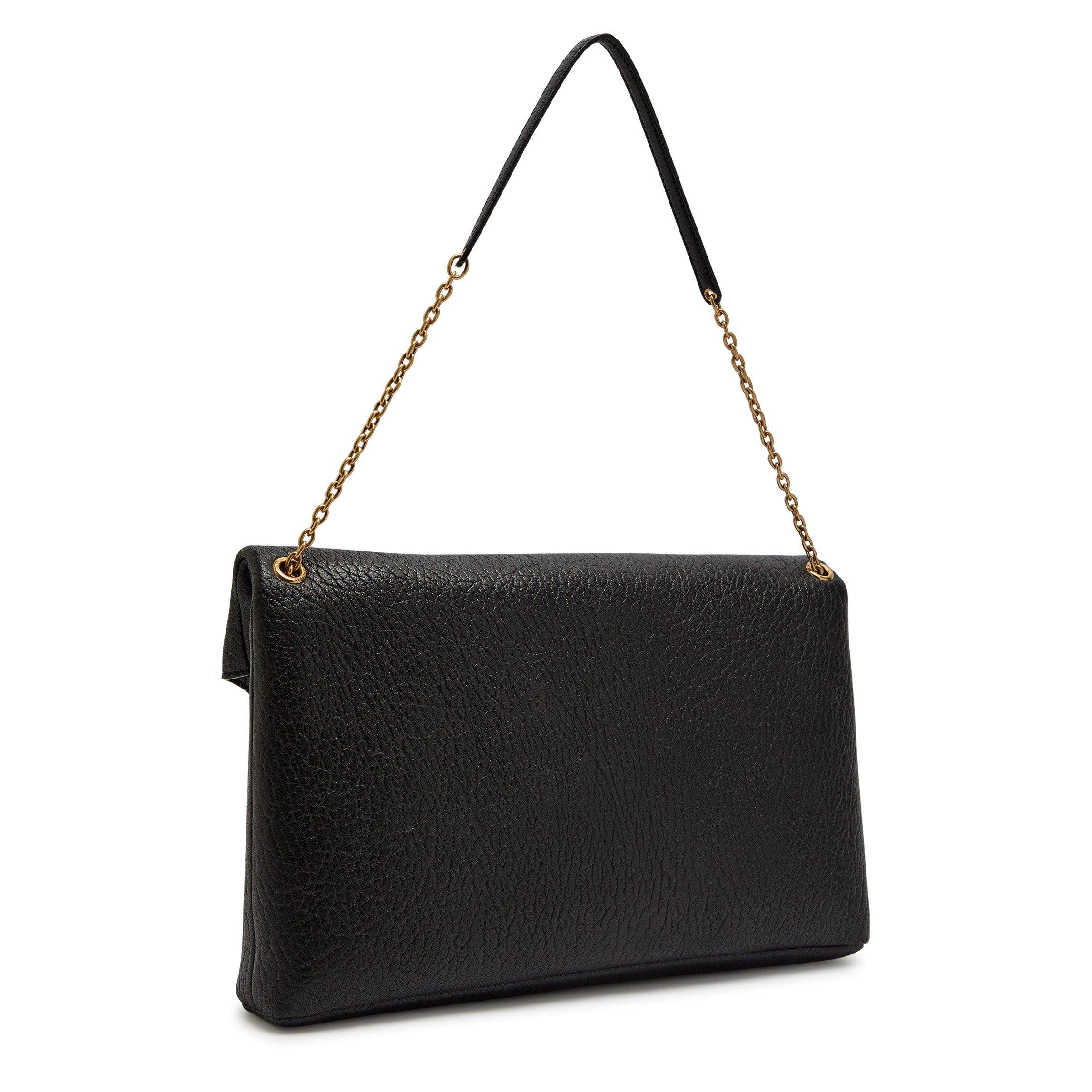 BLACK - Saint Laurent - Women's Envelope Leather Chain Pouch - 2