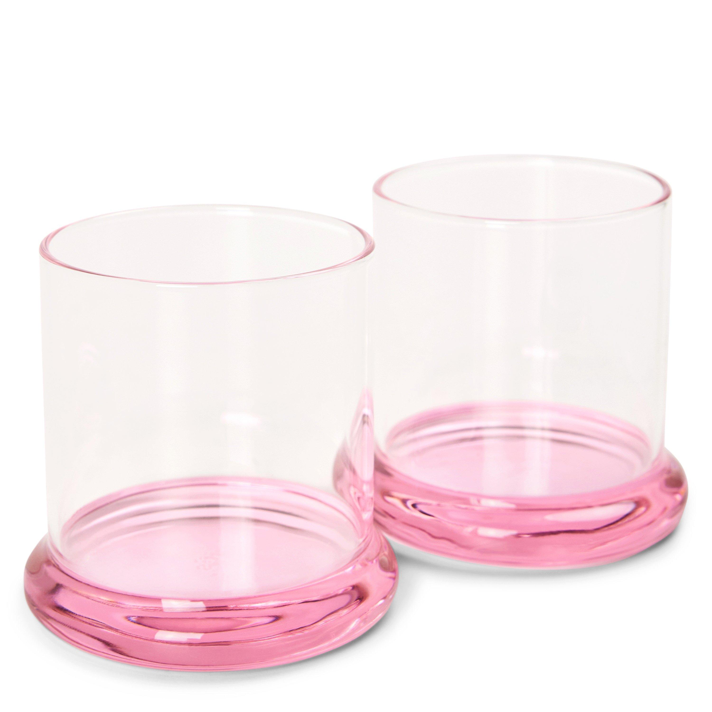 PINK - Unknown - Fritter Borosilicate Glass Set of 2 Tumblers 180 ml - 1