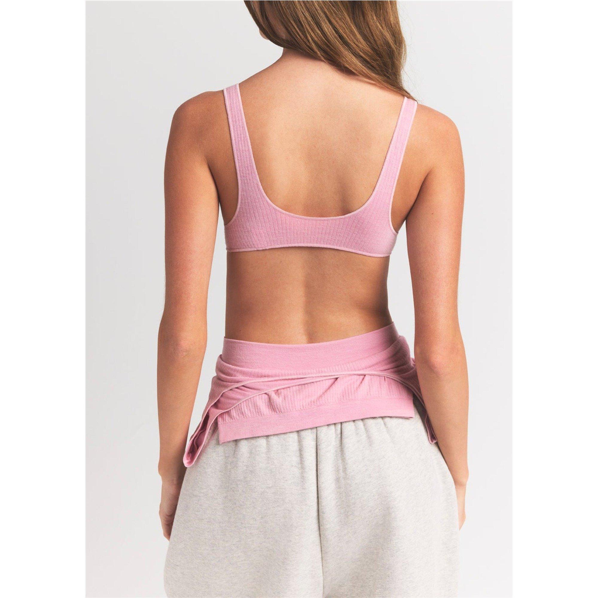 PINK - SKIMS - Women's Ribbed Wool Scoop-Neck Bralette - 3
