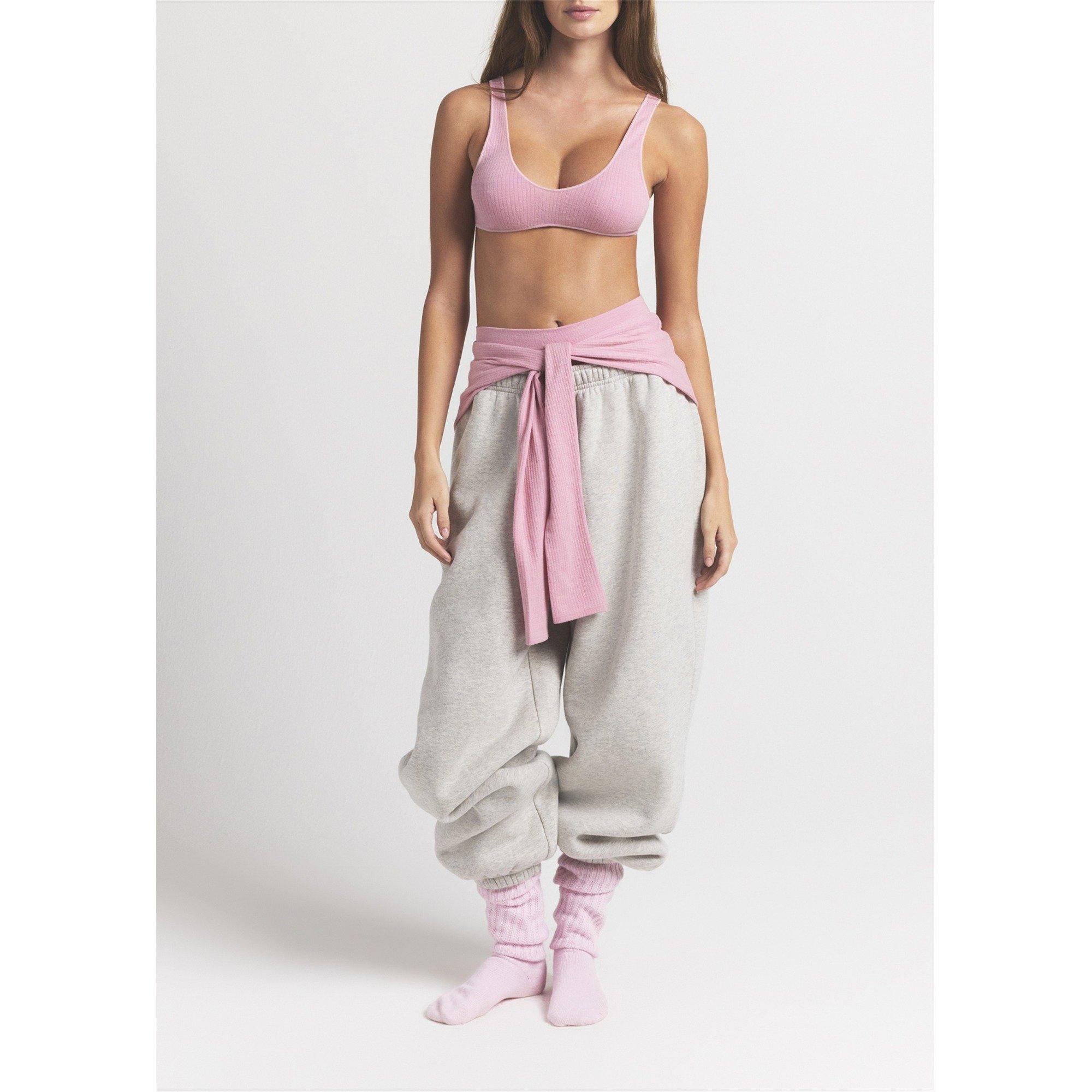 PINK - SKIMS - Women's Ribbed Wool Scoop-Neck Bralette - 5