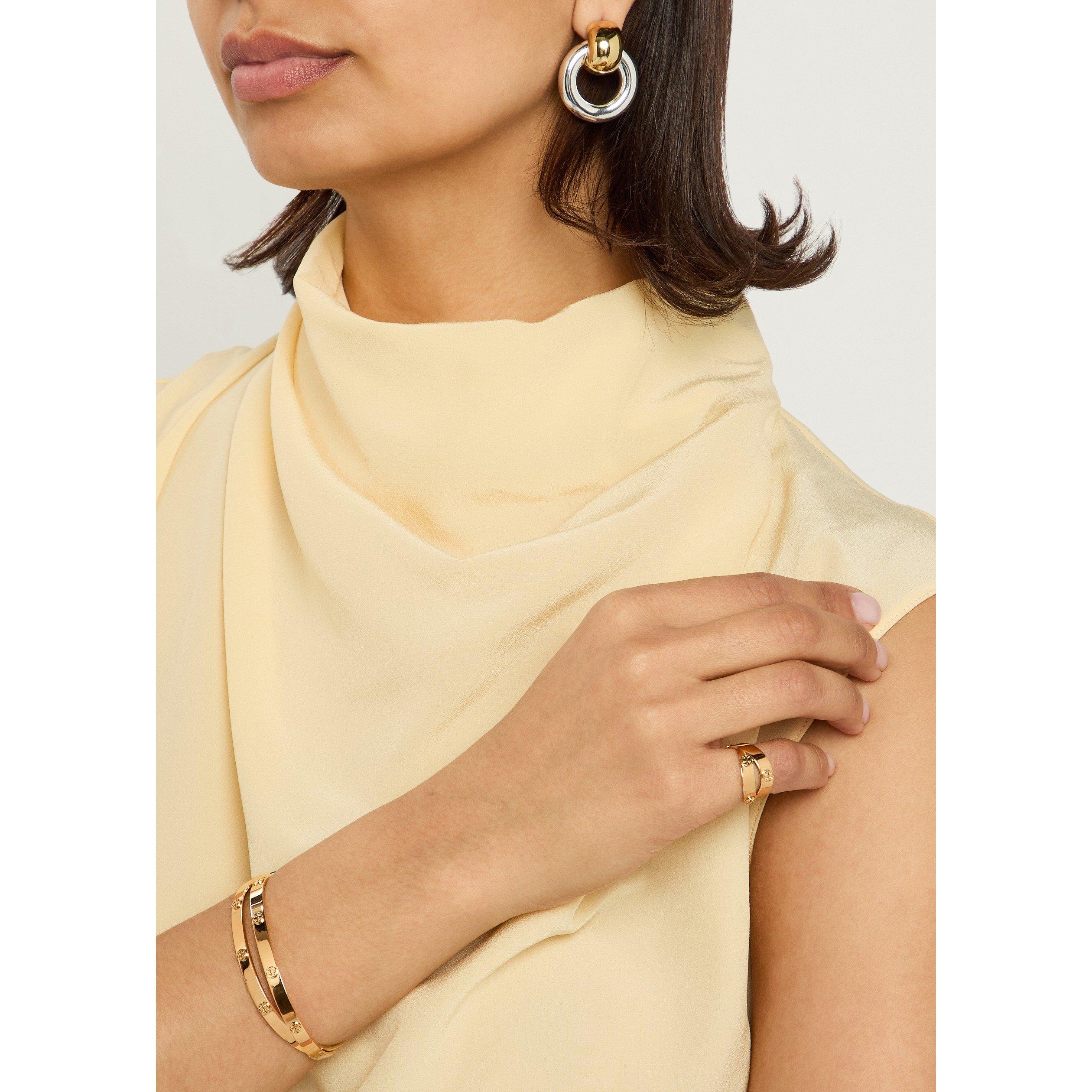 GOLD - Tory Burch - Women's Icon Double Stainless Steel Band Ring - 3