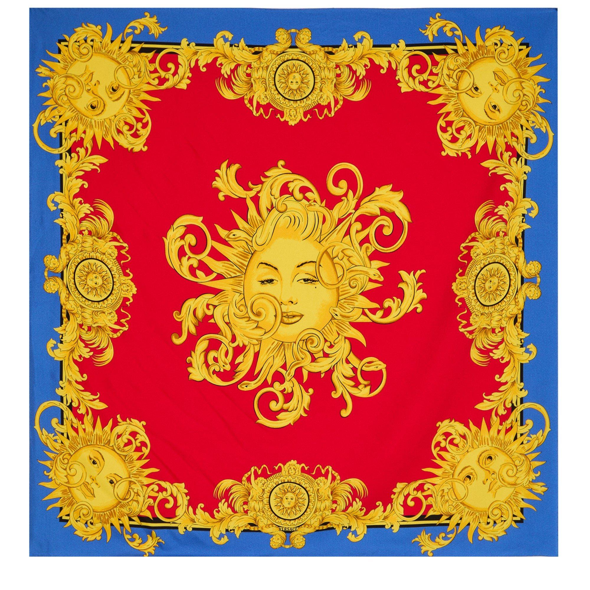 BLUE - Versace - FOULARD 90X90 SILK TWILL SUN I