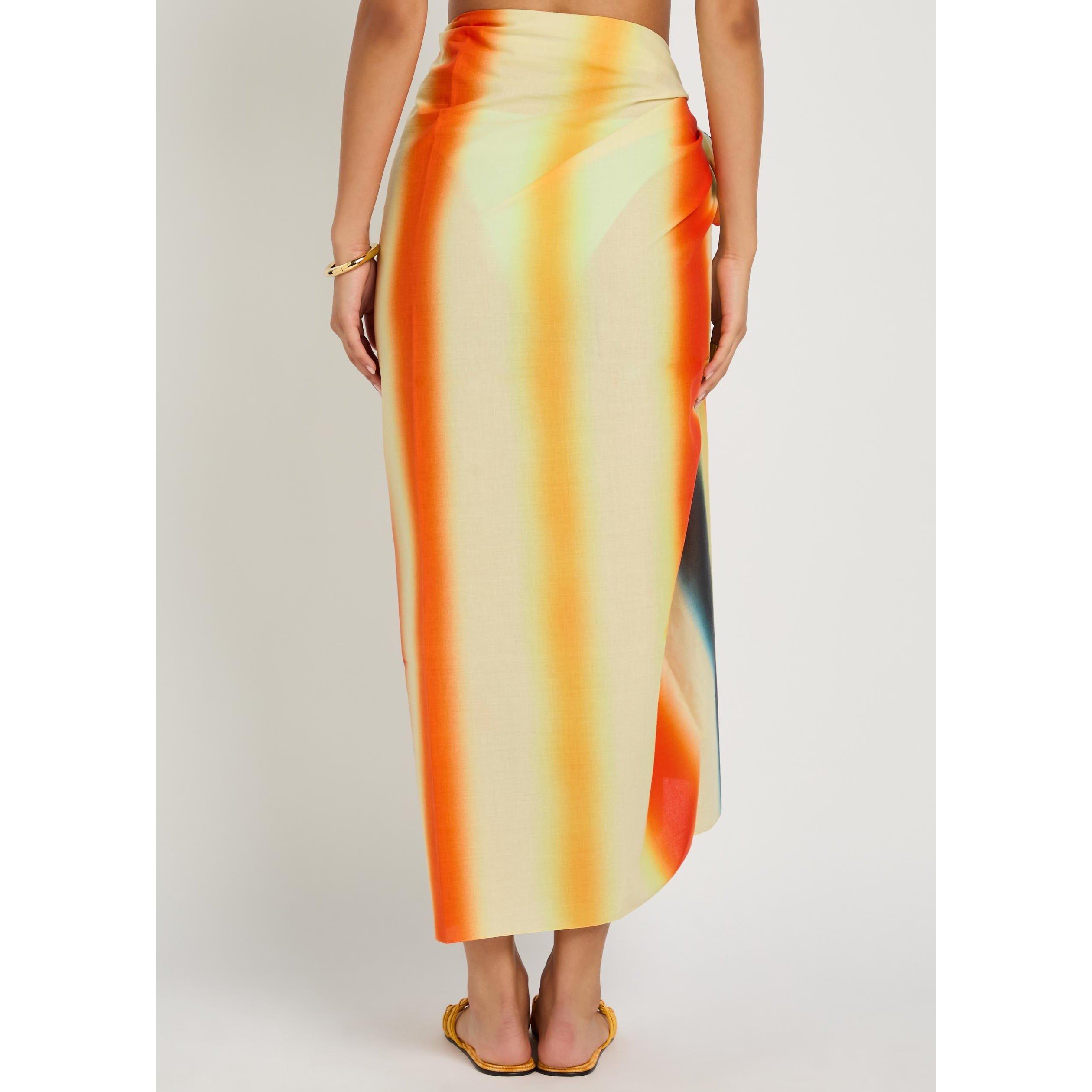 ORANGE - Loewe - Women's Striped Cotton Sarong - 2