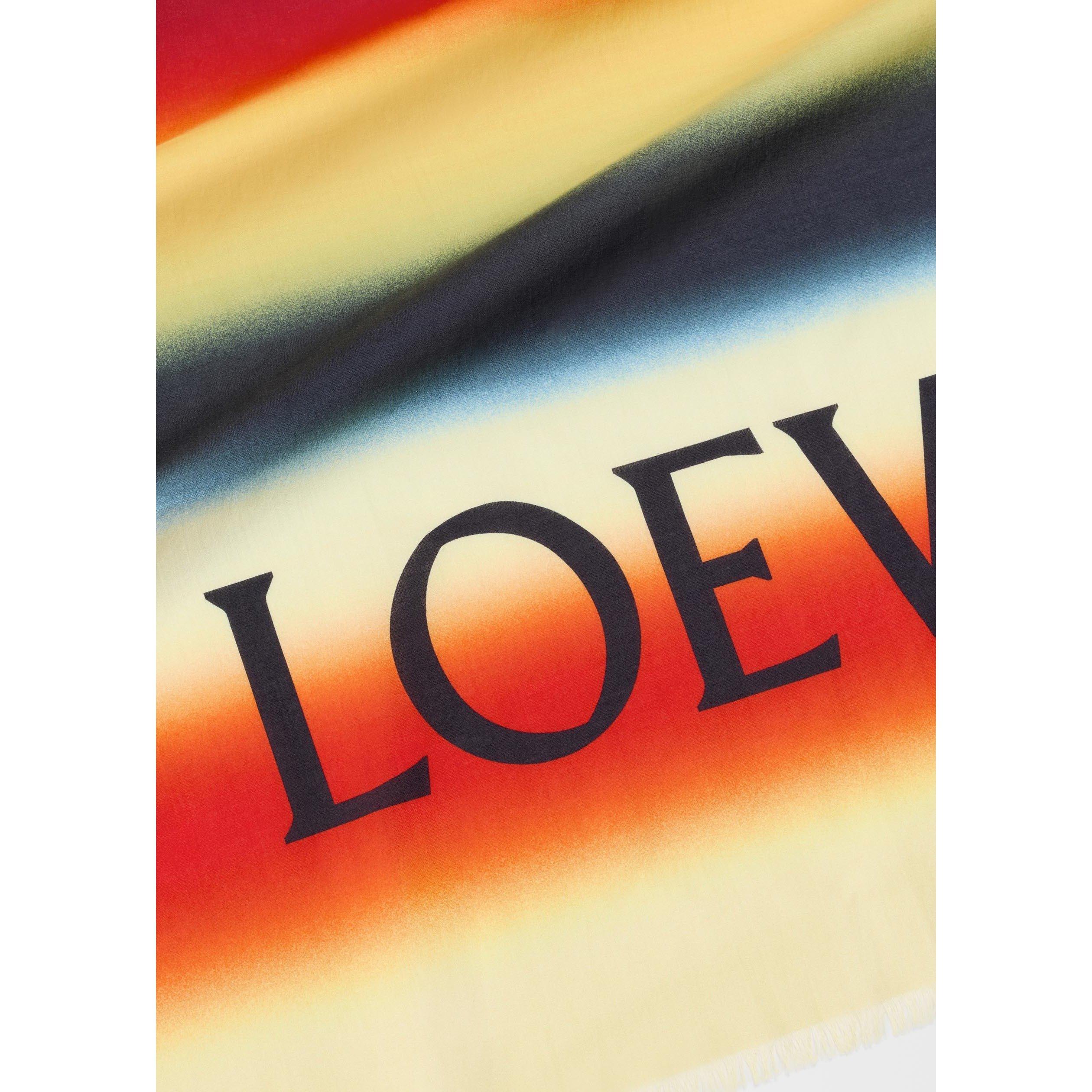 ORANGE - Loewe - Women's Striped Cotton Sarong - 4