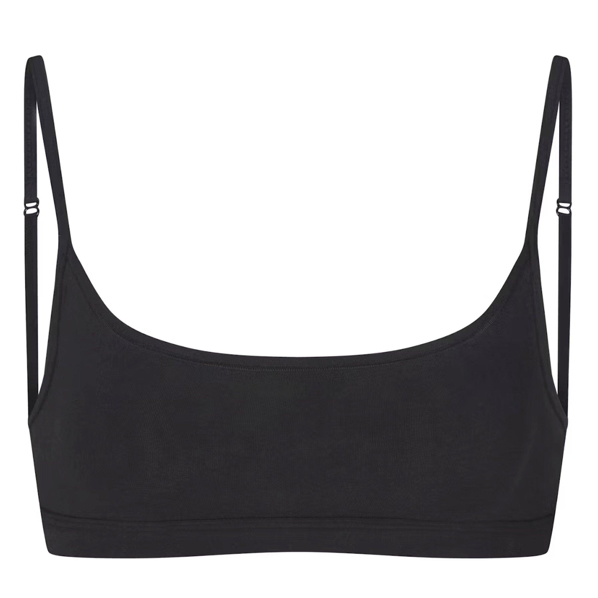 BLACK - SKIMS - B COTTON SCOOP BRALETTE