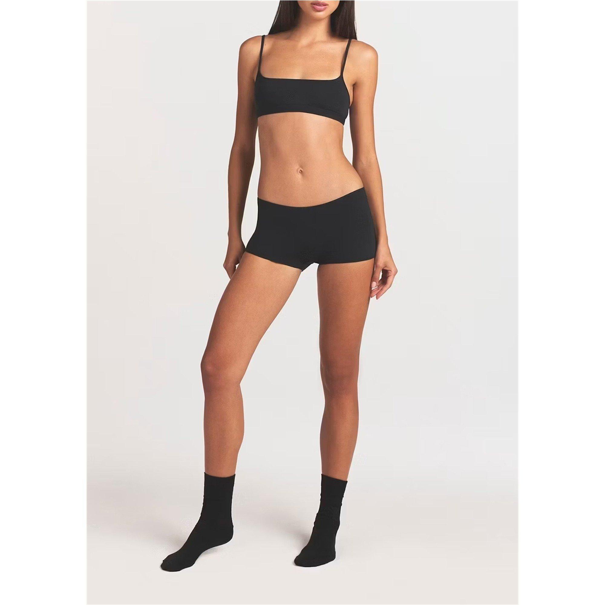 BLACK - SKIMS - Women's Everyday Cotton Scoop Bralette - 5