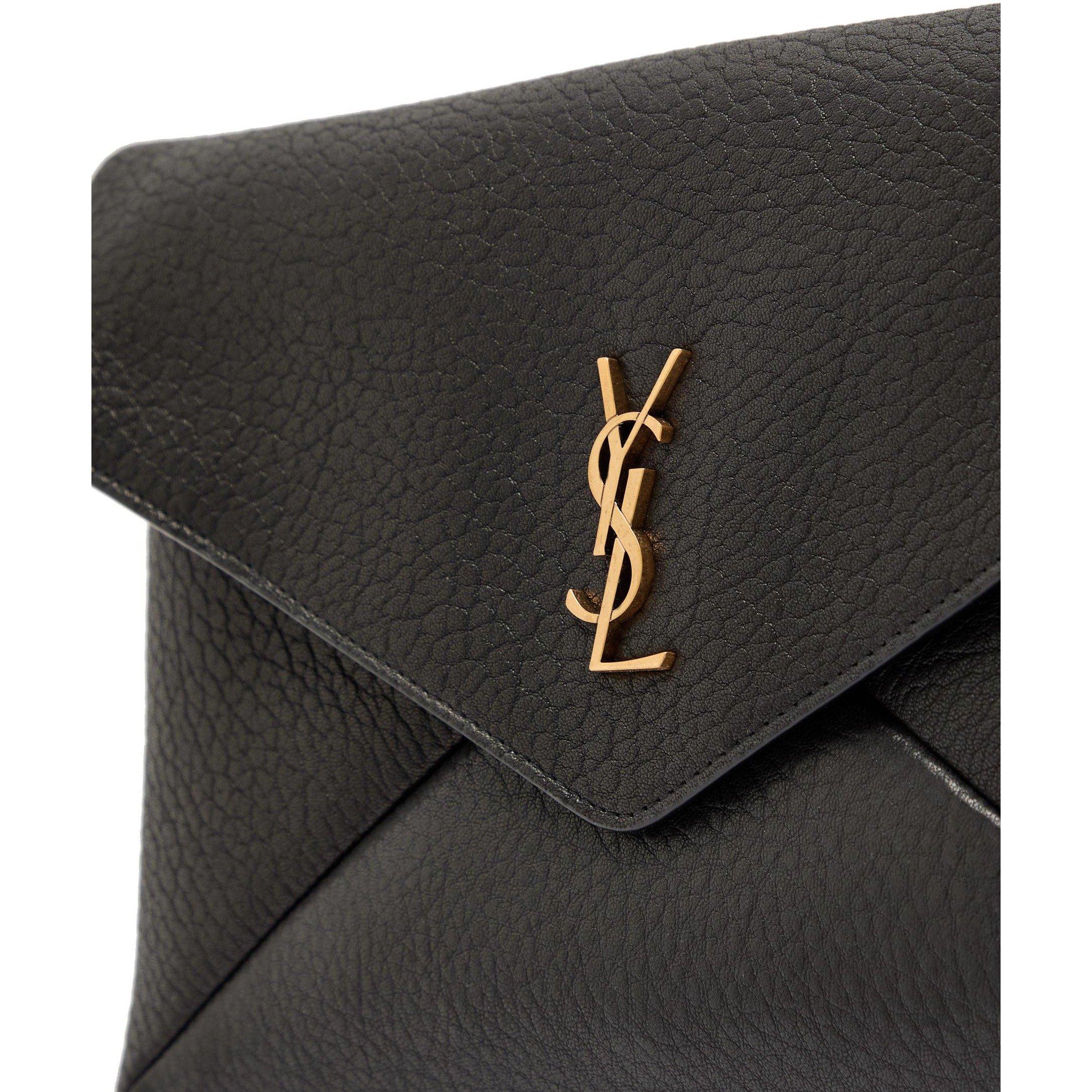 BLACK - Saint Laurent - Women's Large Leather Envelope Pouch - 4