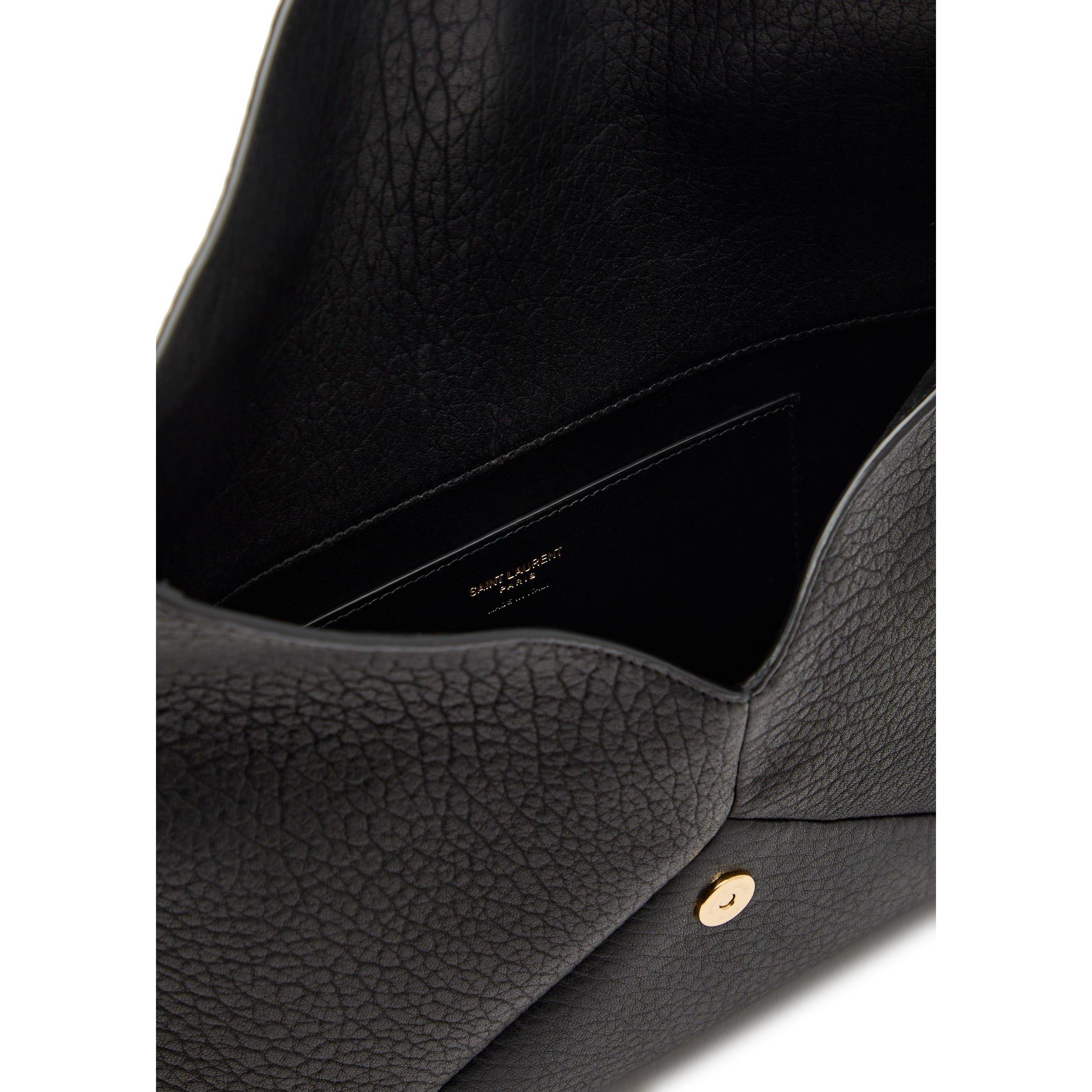 BLACK - Saint Laurent - Women's Large Leather Envelope Pouch - 5