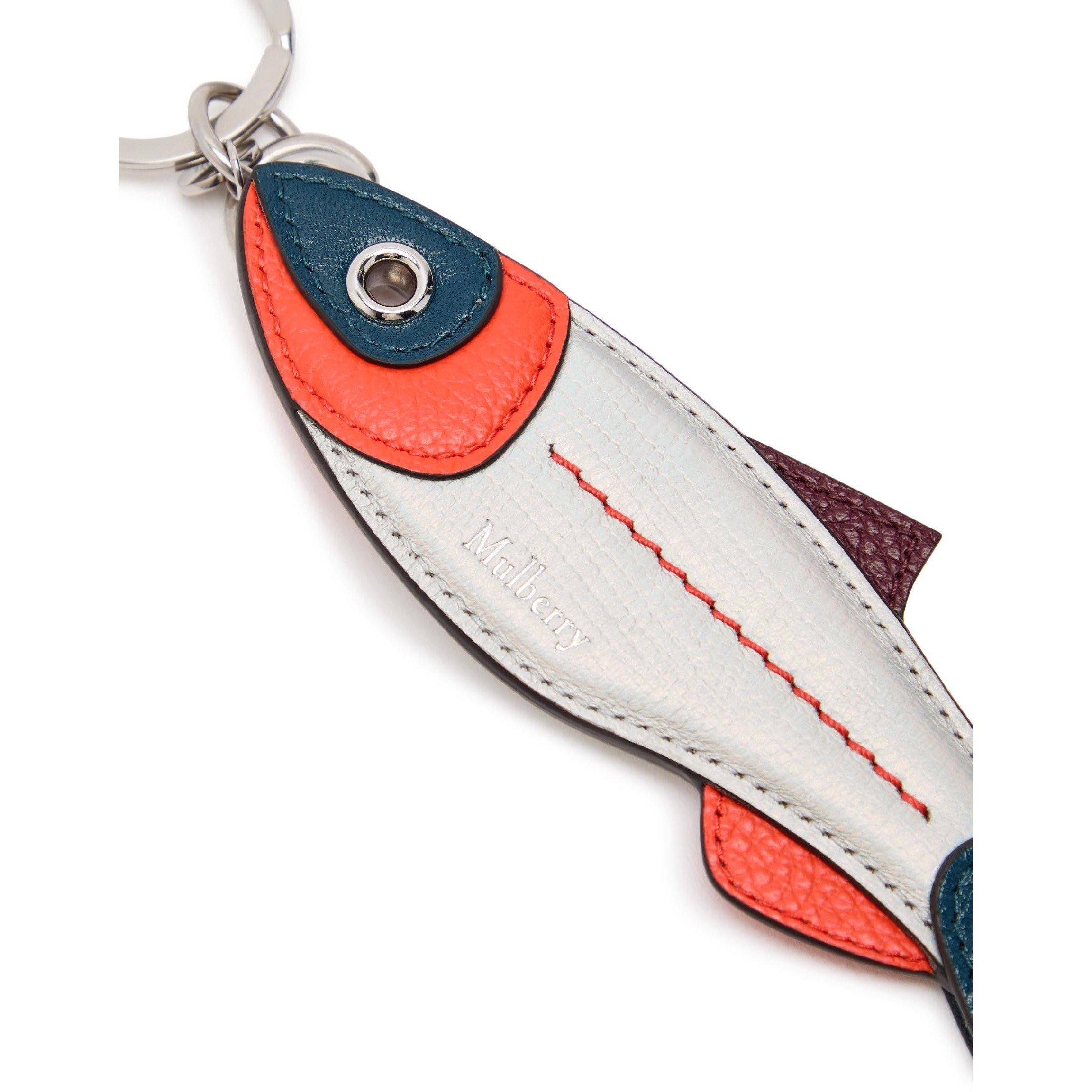 MULTICOLOURED 1 - Mulberry - Men's Fish Leather Keyring - 2