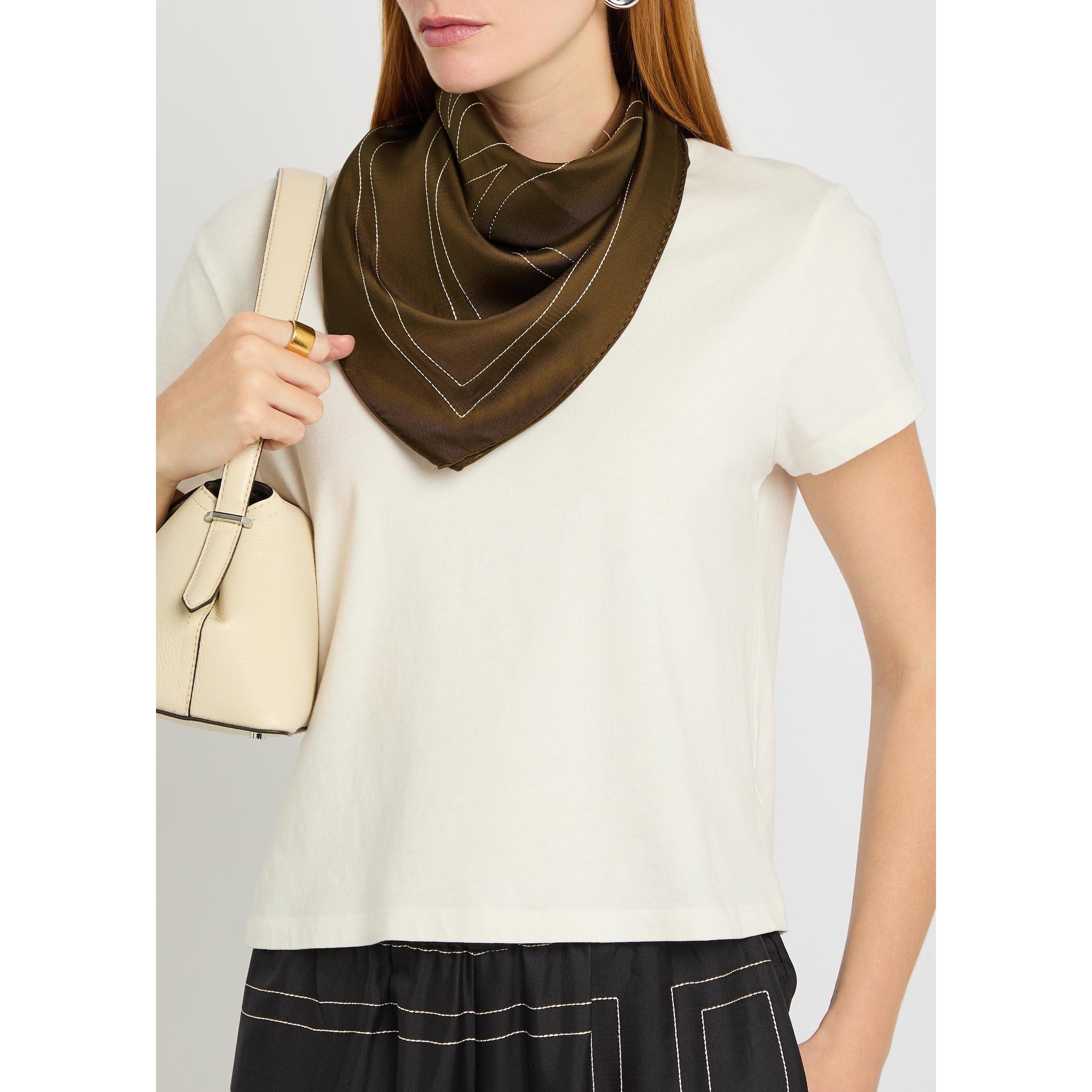 MOCA - Toteme - Embroidered monogram silk scar - 3