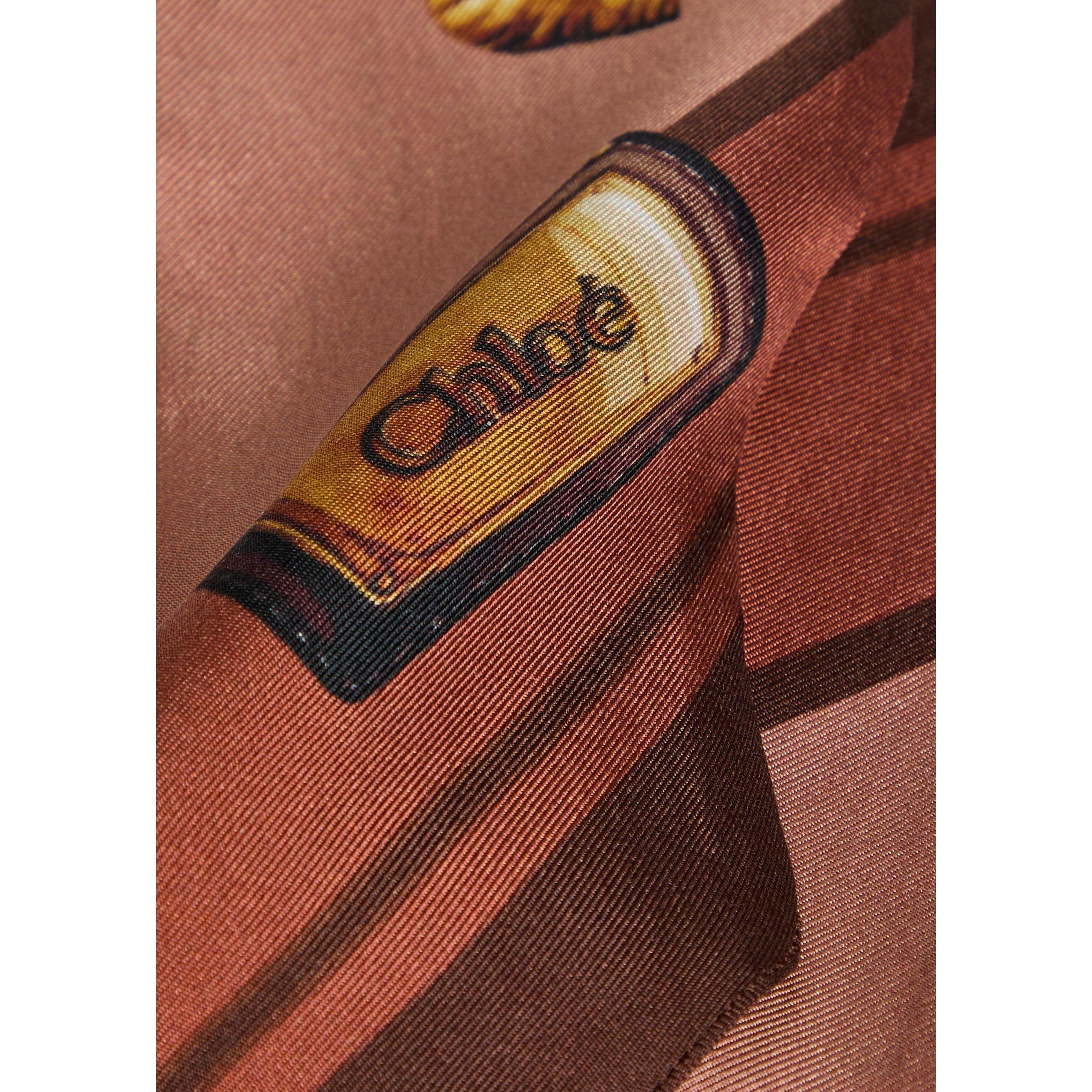 BROWN AND OTHER - Chloe - Paddington Slim Silk Scarf - 3