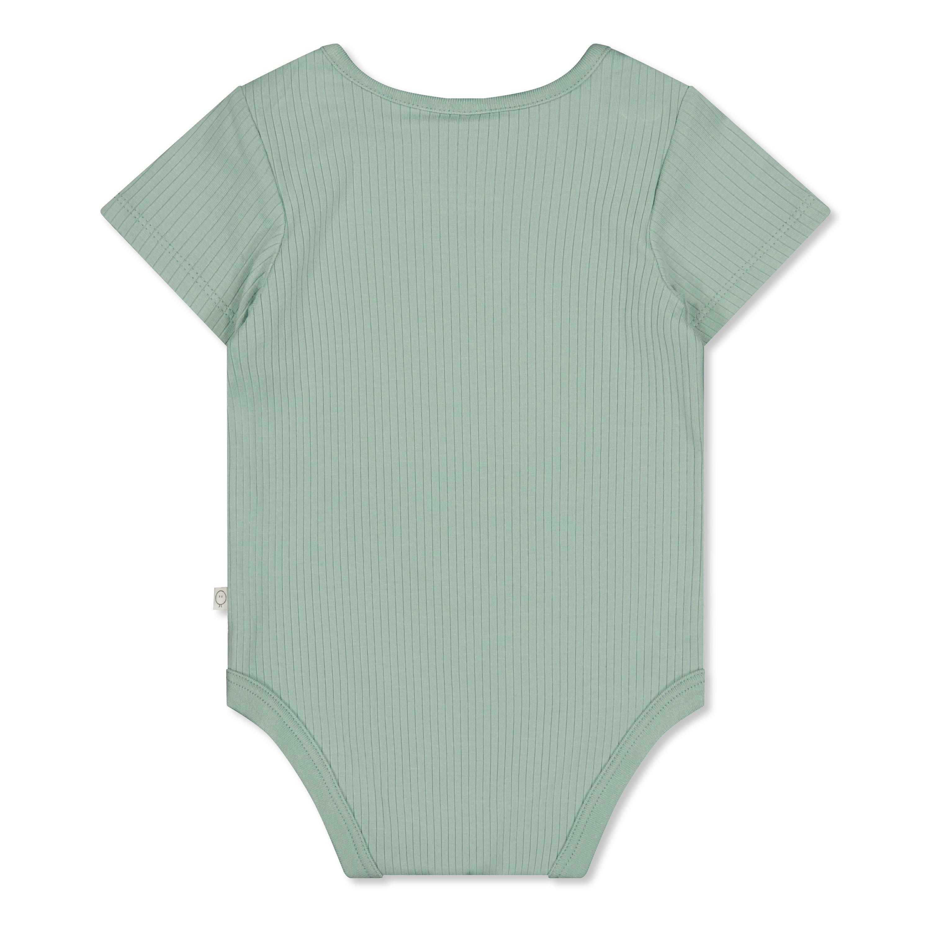 GREEN - Baby Mori - Kids' Ribbed Baby Bodysuit - 2
