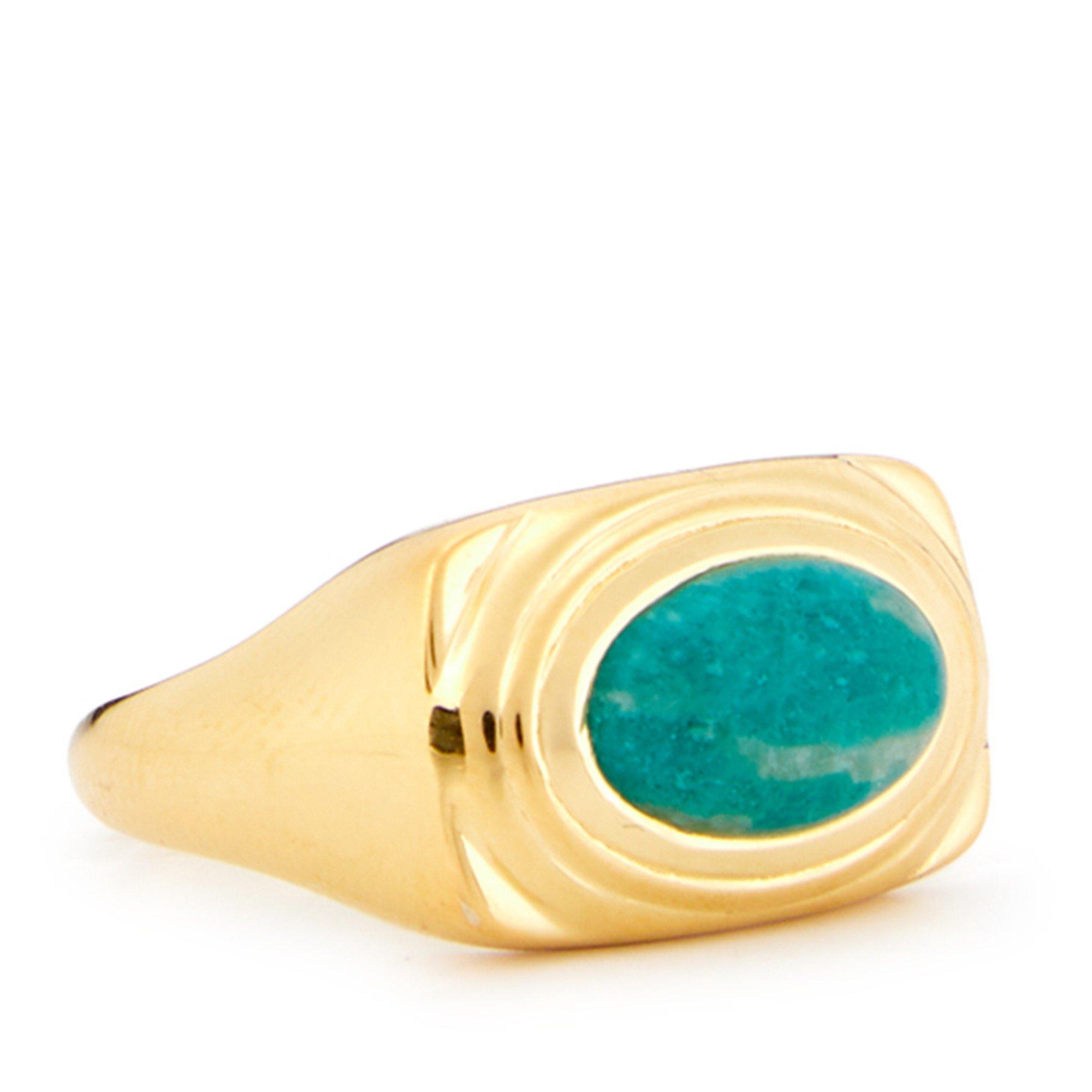 GREEN AND OTHER - Daisy London - AMAZONITE BOLD RING - 4