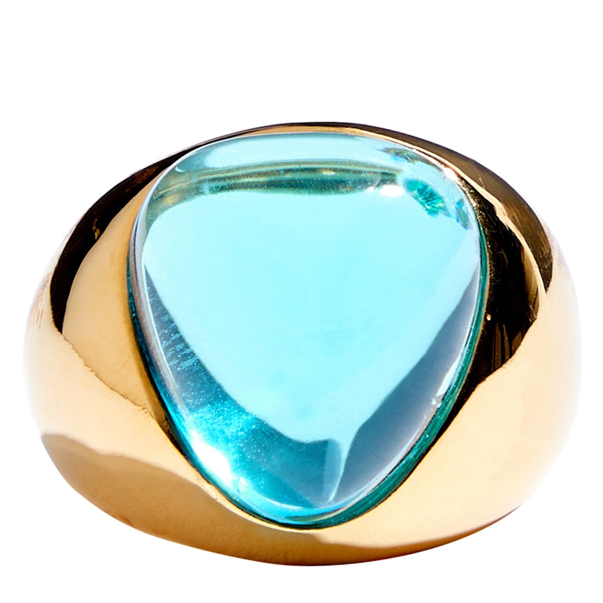 AQUA - Kenneth Jay Lane - AQUA CABOCHON RING - 1