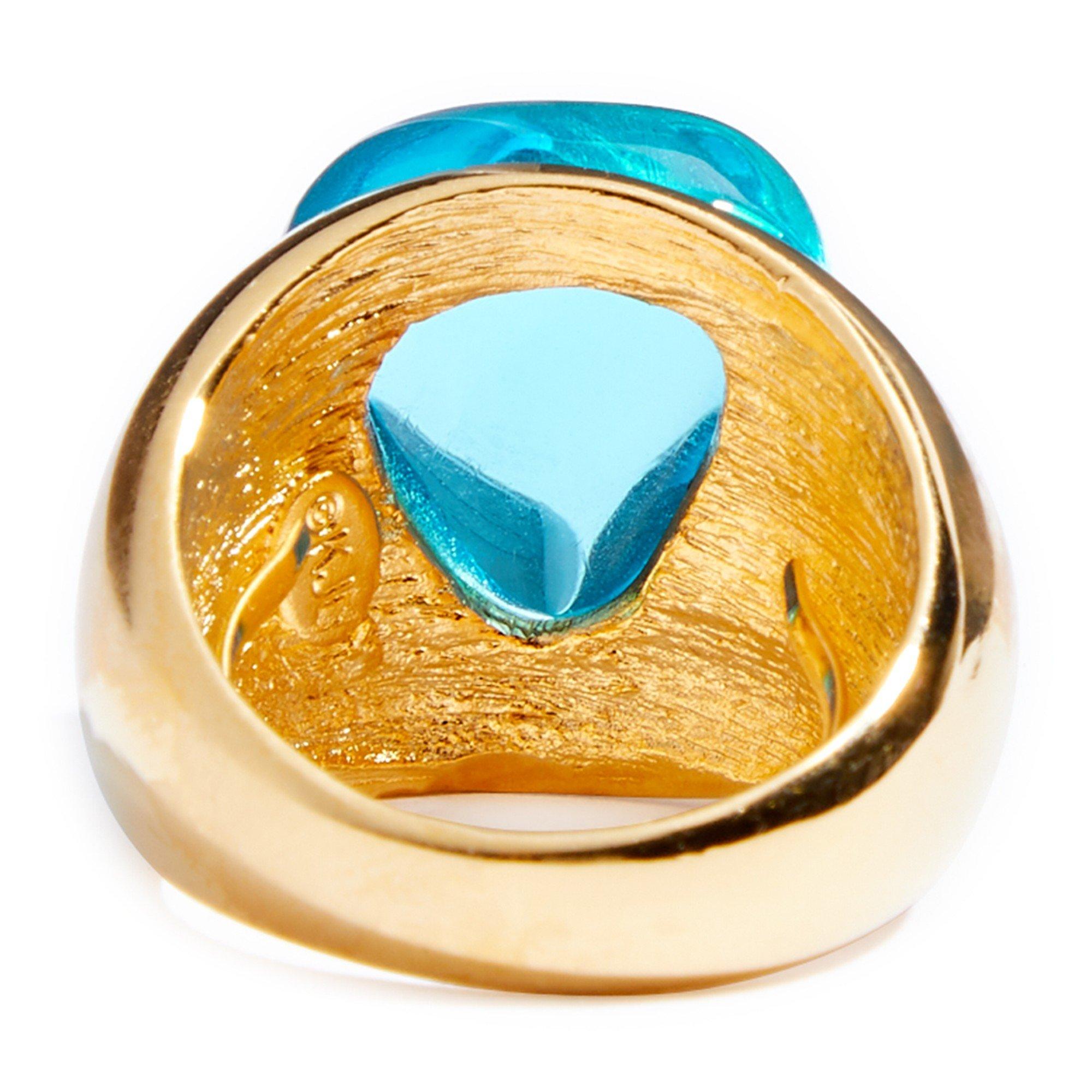 AQUA - Kenneth Jay Lane - AQUA CABOCHON RING - 2