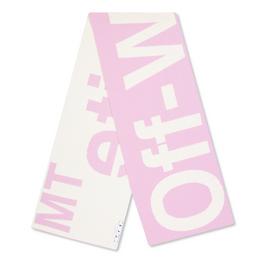 Off White Contrasting Logo Scarf