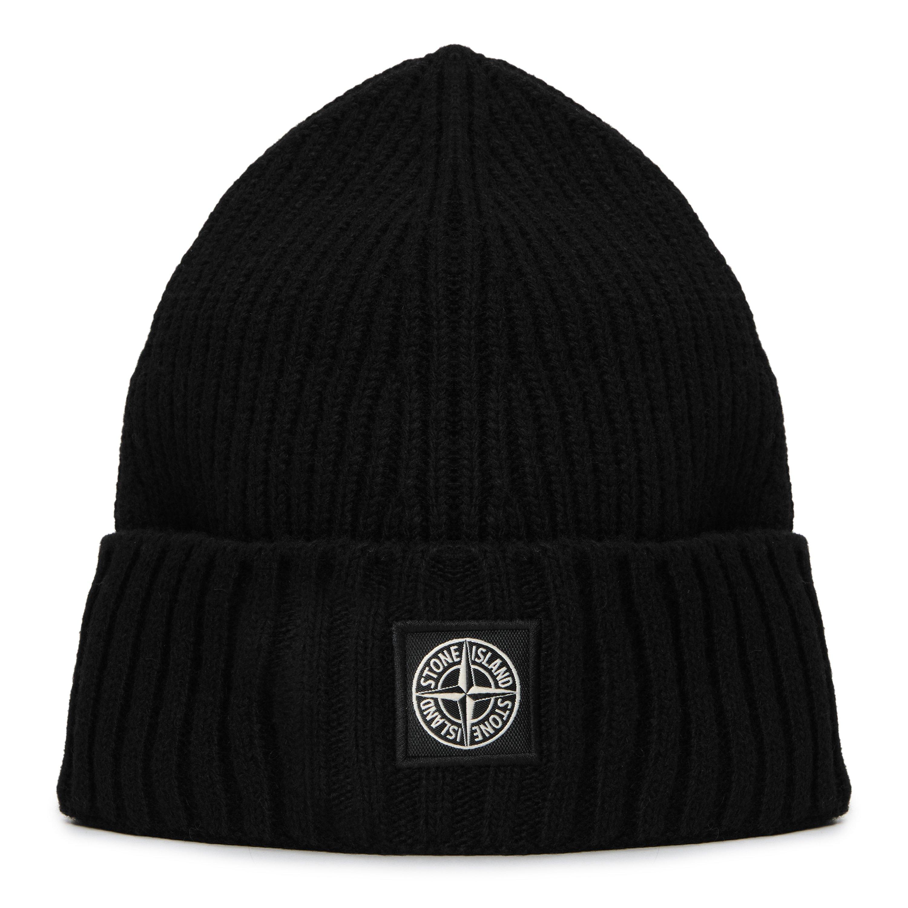 Stone Island Junior Boys Black Stone Island Ribbed Wool Beanie In - 6 - 8 Yrs - Image 4