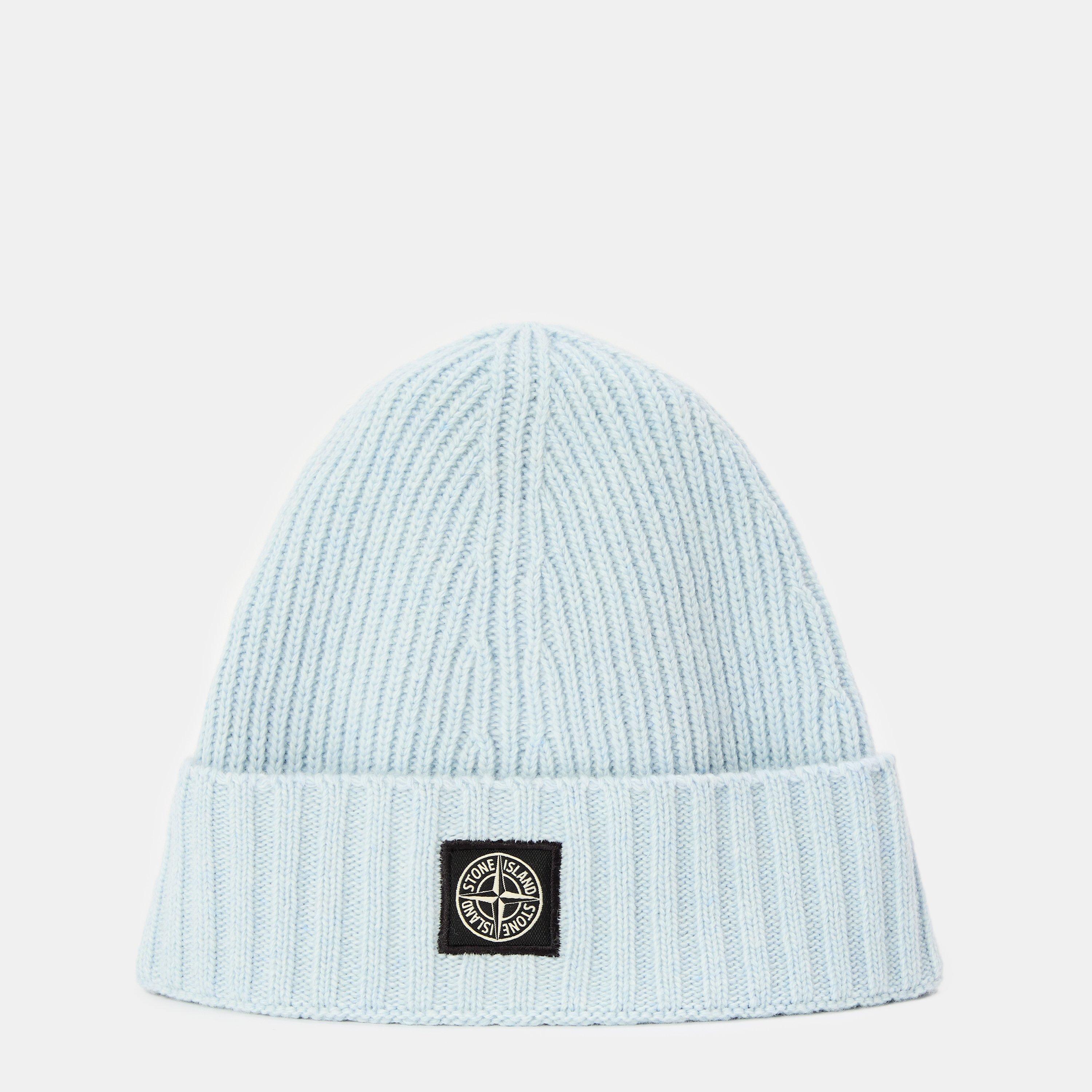 Azzurro V004A - Stone Island - Kids' Wool Logo Beanie - 1