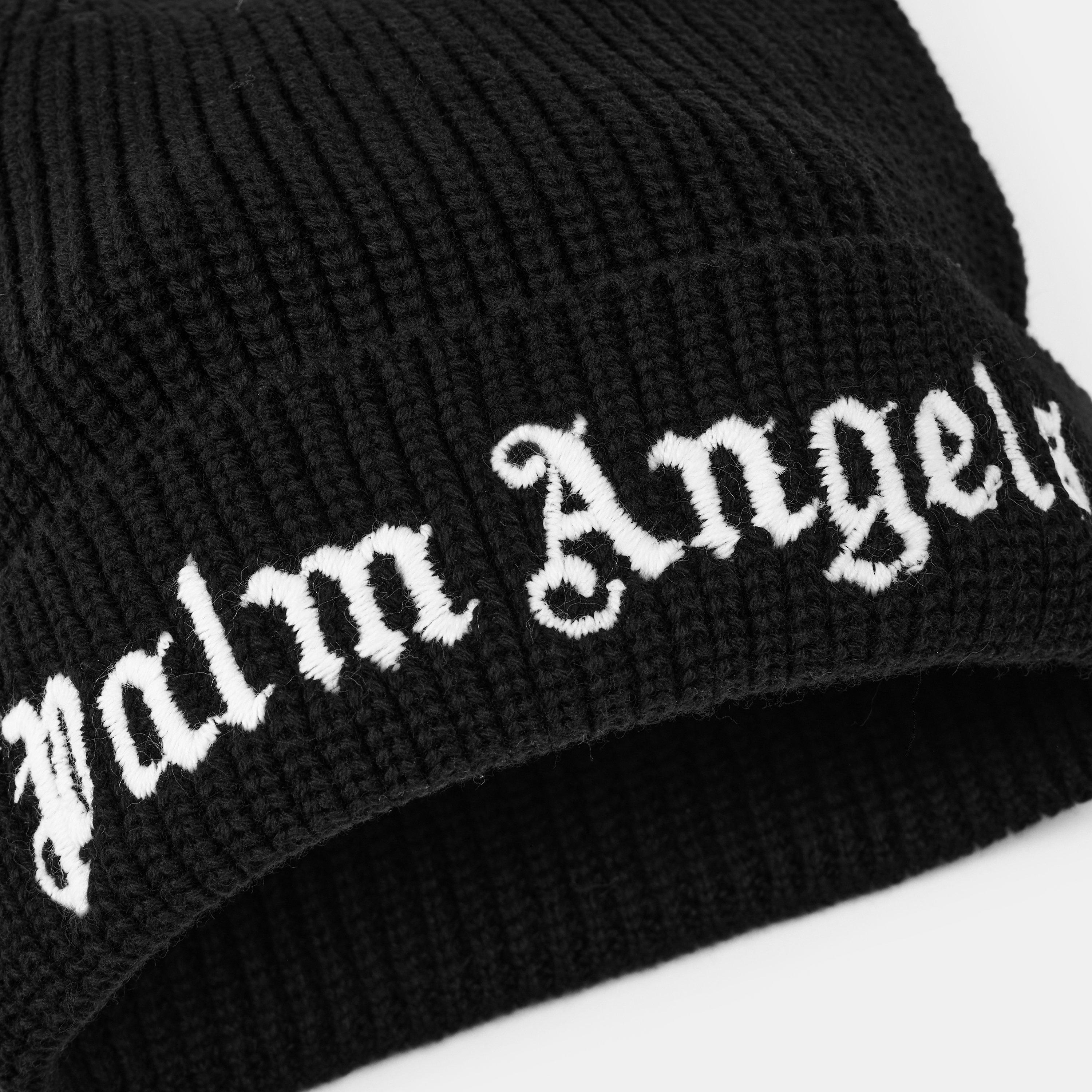 Black 1003 - Palm Angels - Unisex Kids' Logo Beanie - 3