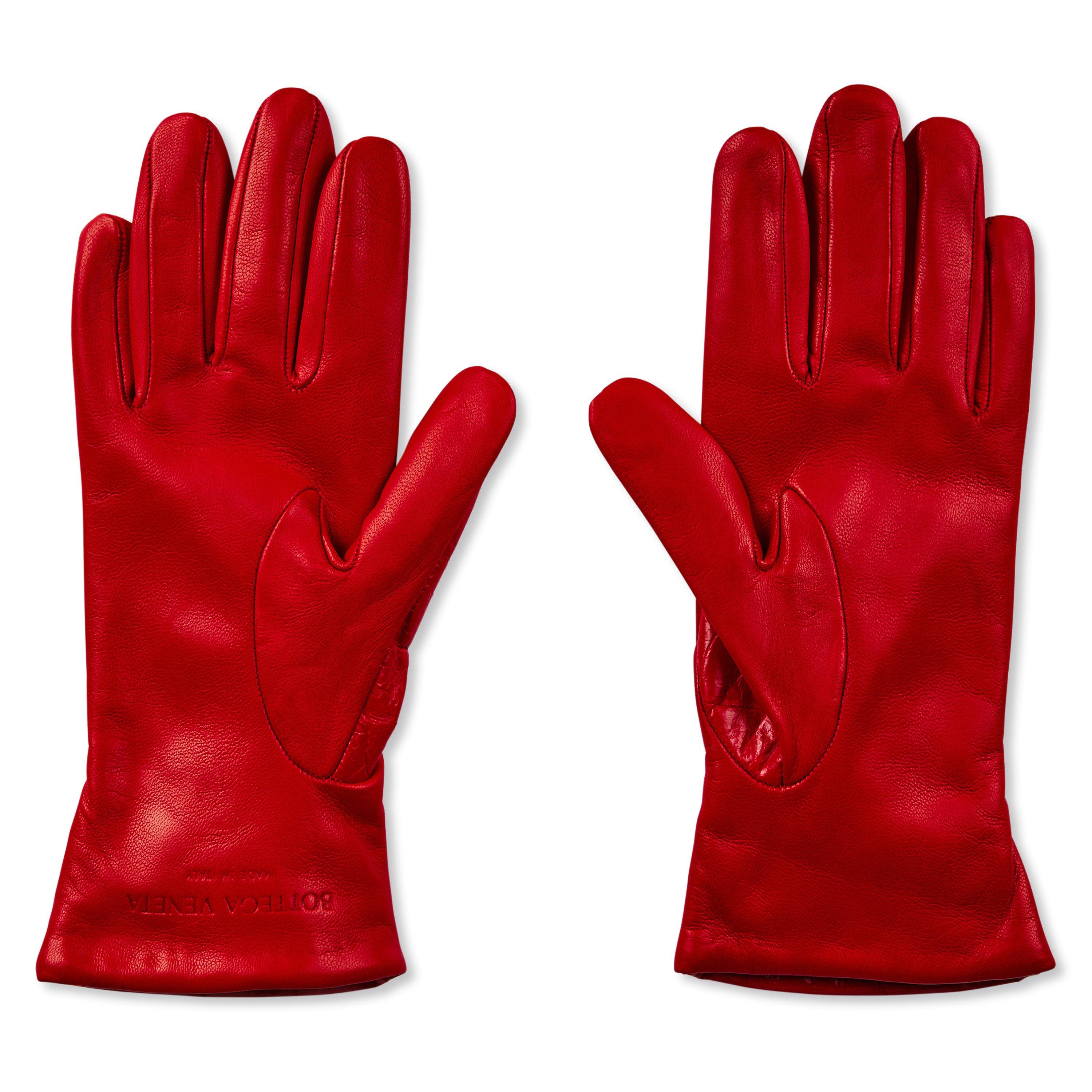 Bright Red - Bottega Veneta - Women's Leather Gloves - 2