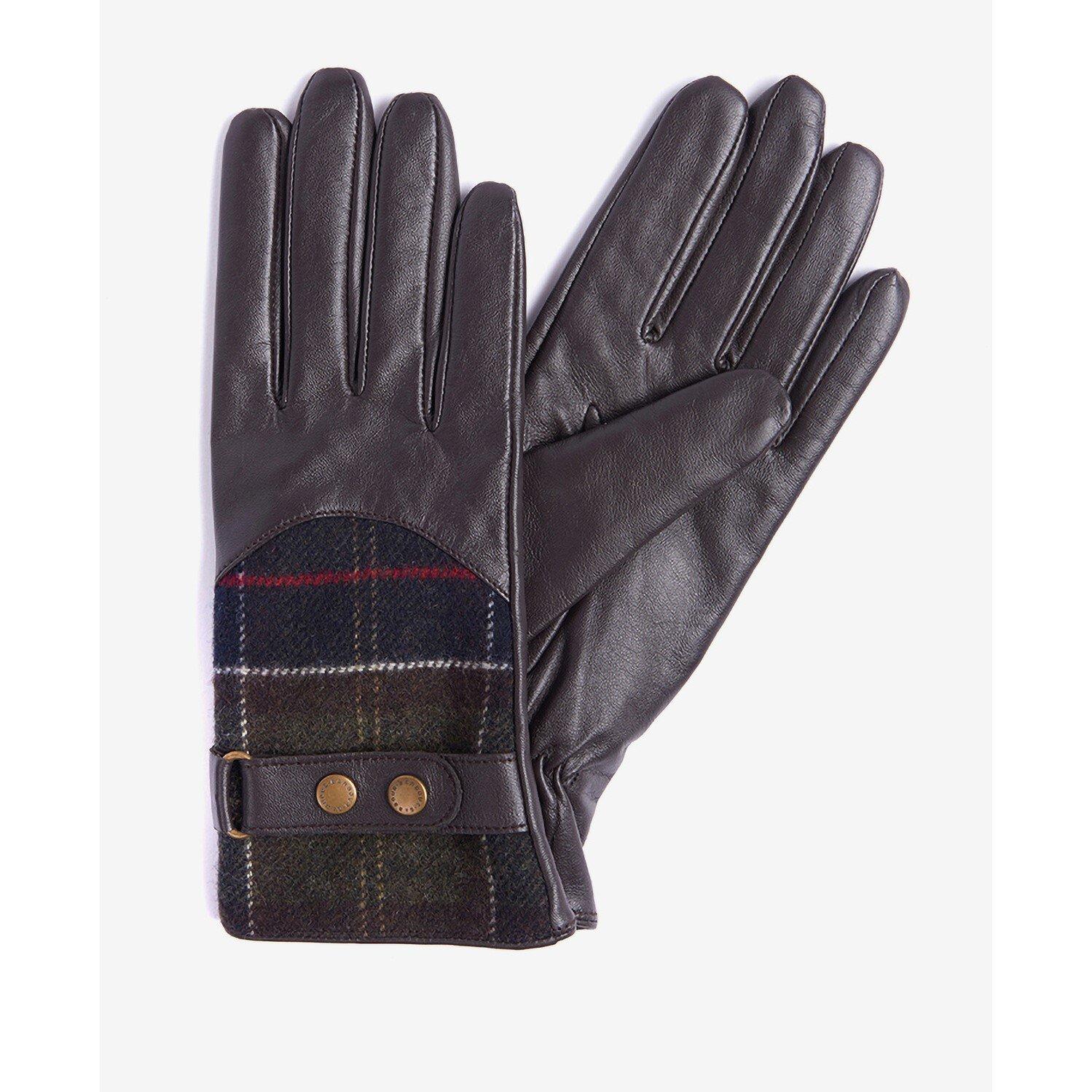 Barbour Dee Gloves In Dark Brown