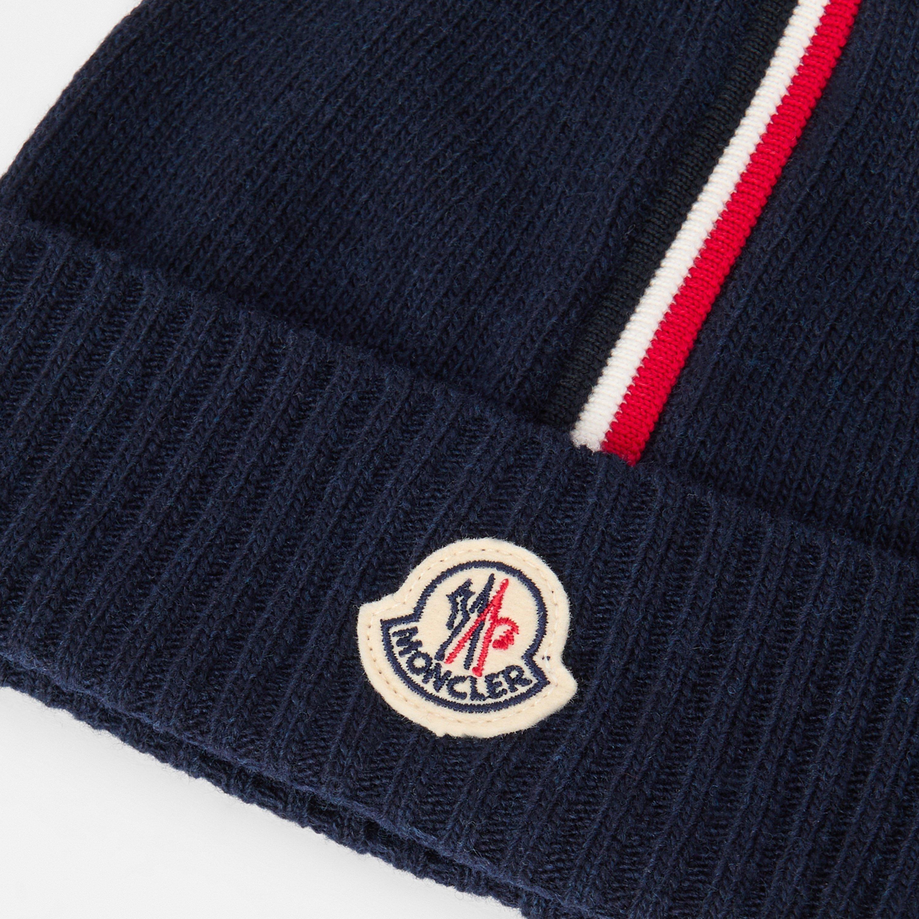 Navy 745 - Moncler - Kids' Stripe Beanie - 3