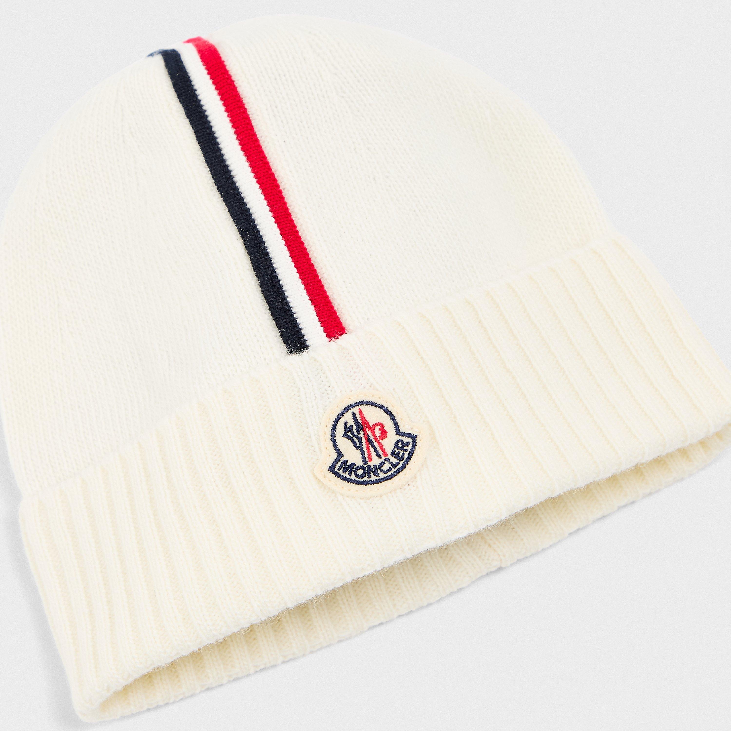 Cream 035 - Moncler - Kids' Stripe Knitted Beanie - 3