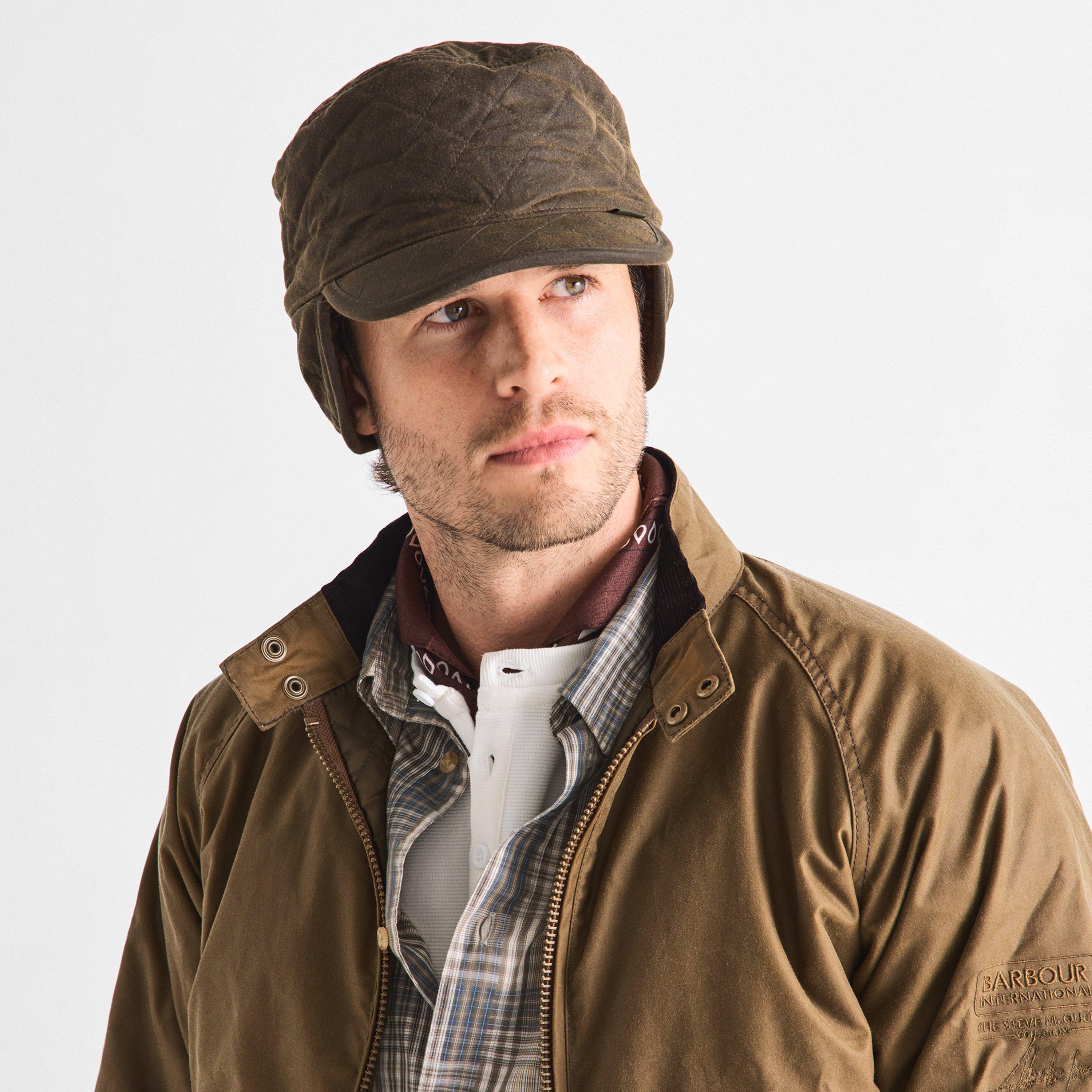 Olive - Barbour - Mens Stanhope Waxed Hunting Cap - 3