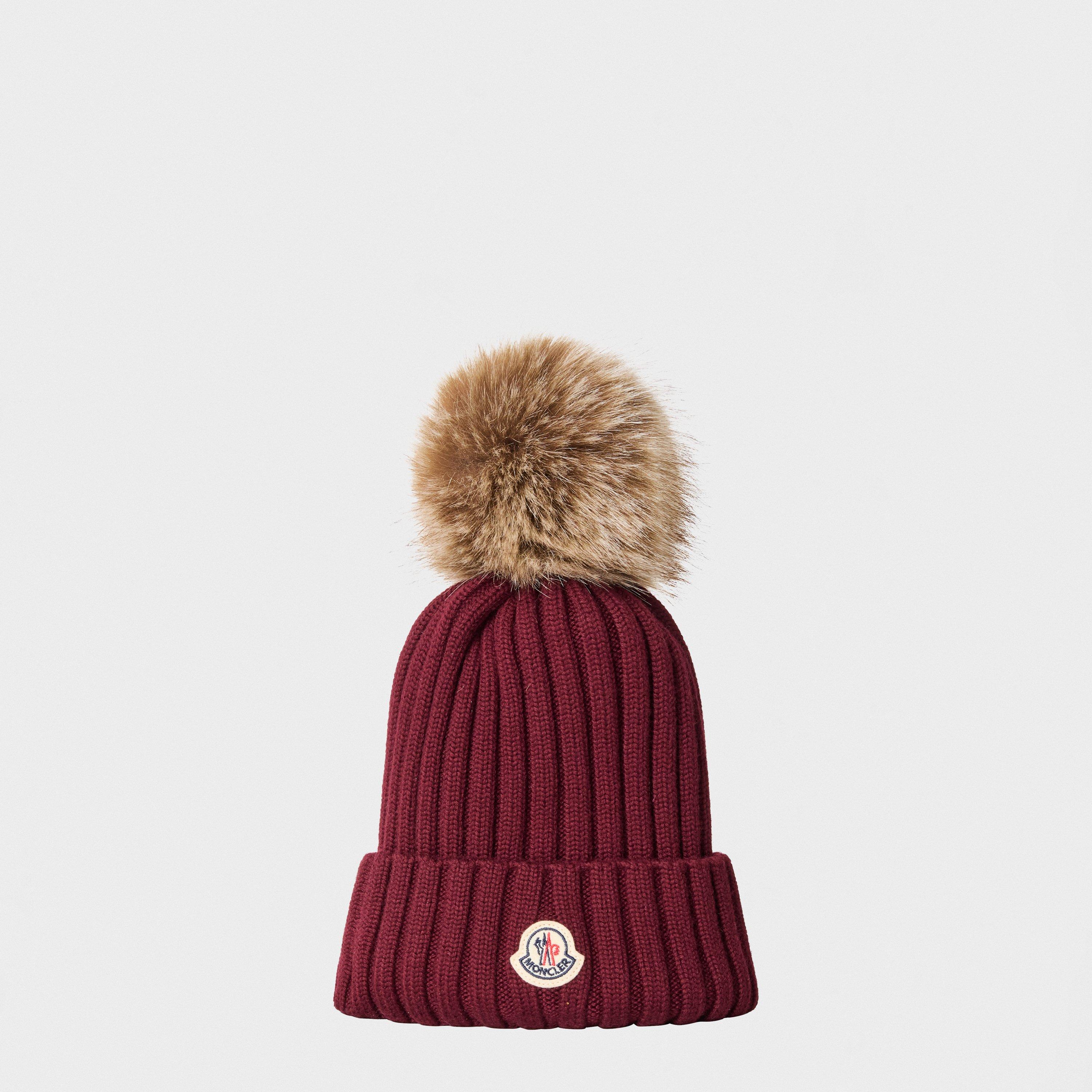 Moncler Women's Bobble Hat - Dark Red 464
