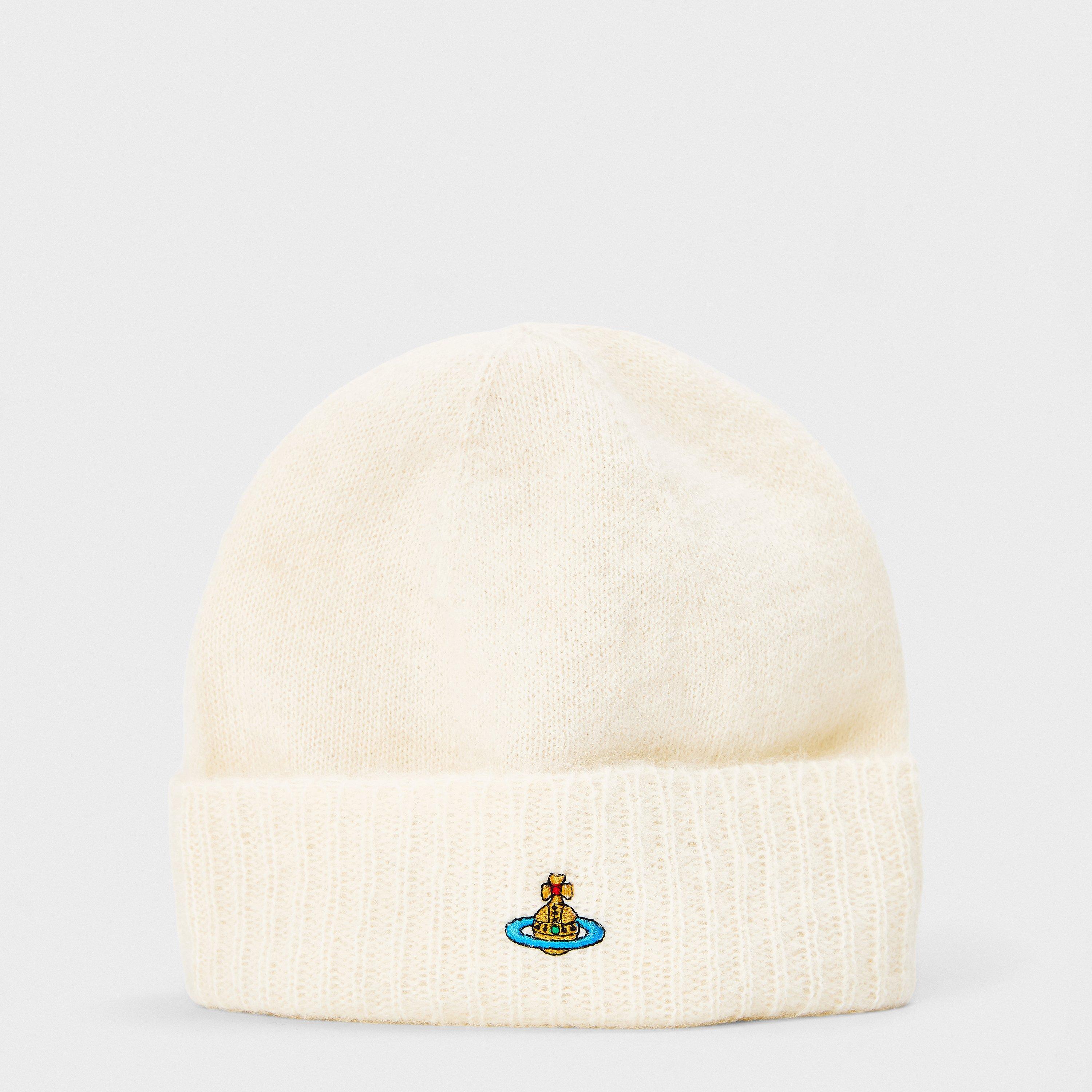 WHITE - Vivienne Westwood - Women's Viv Fluffy Beanies - 1