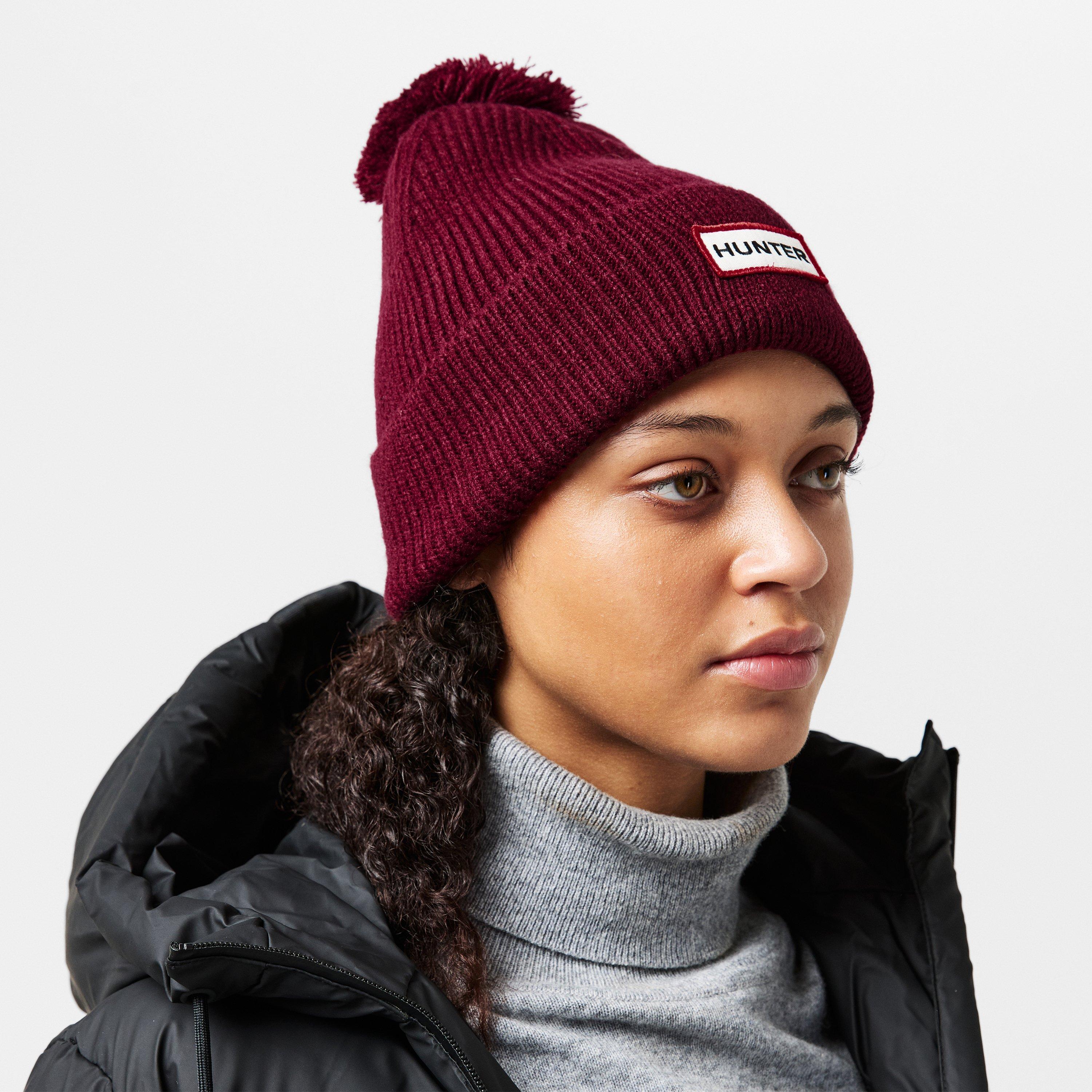 Merlot - Hunter - Women's Rib Pom Bobble Hat - 3