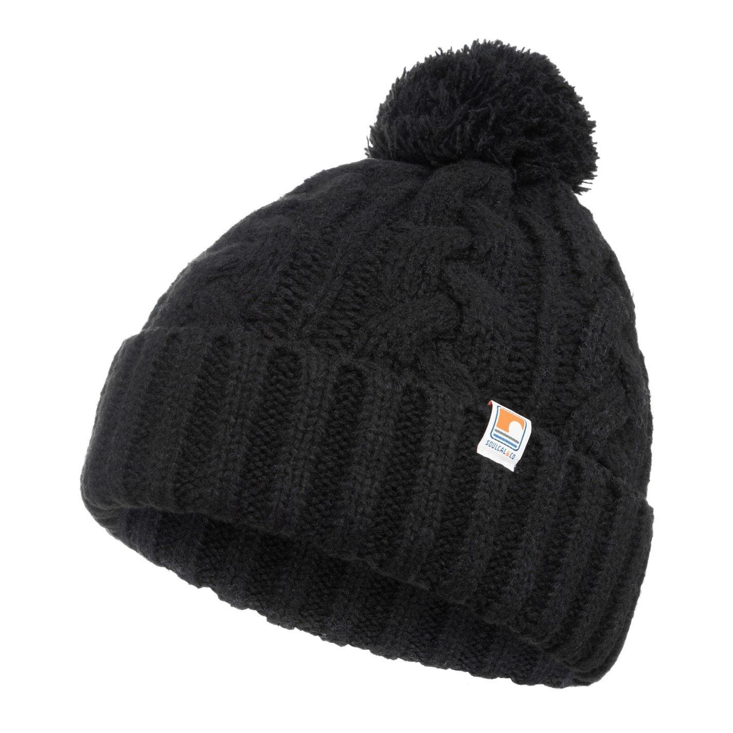 Black - SoulCal - Adults Soul Bobble Beanie - 1