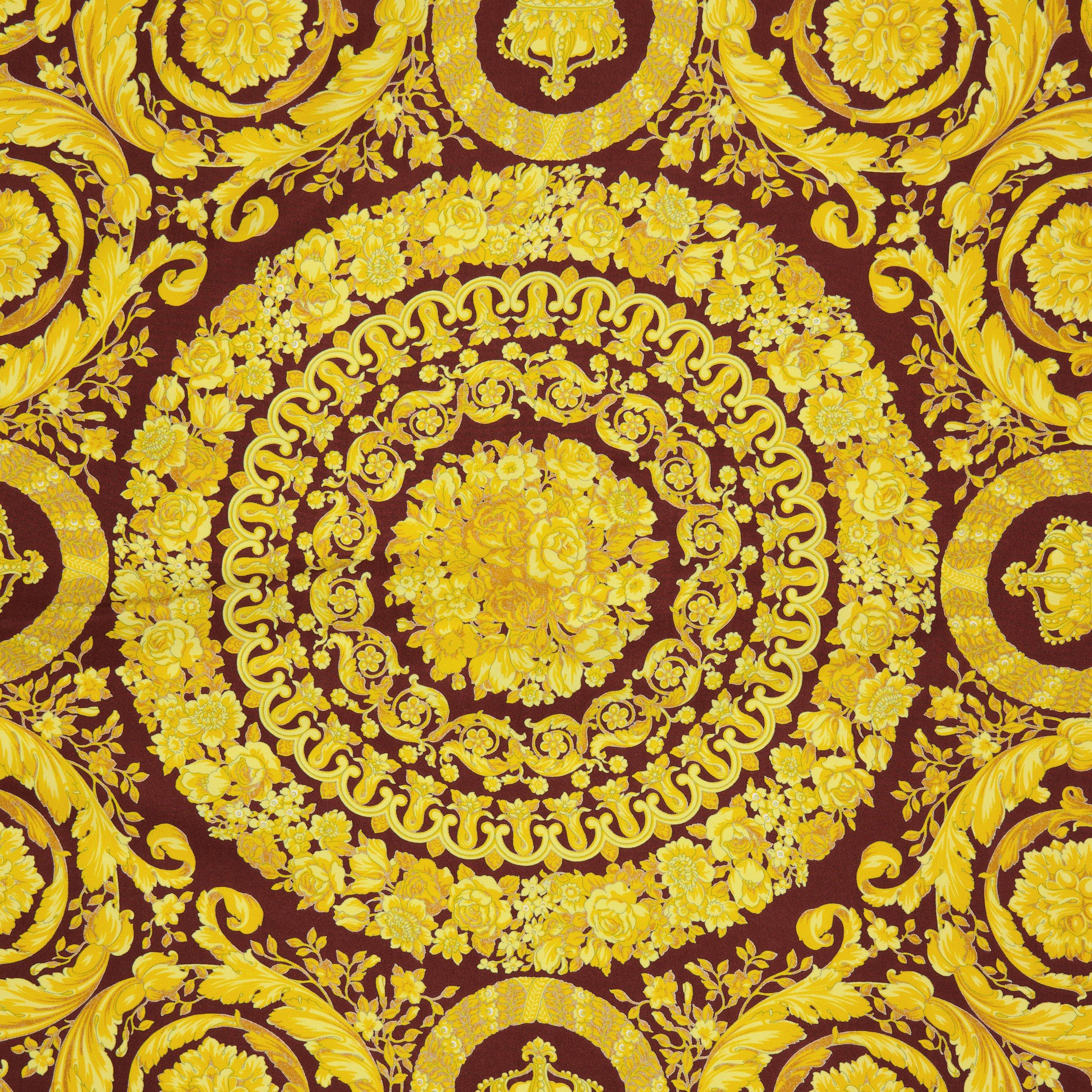 Burgundy/Gold - Versace - Women's Silk Scarf - 2