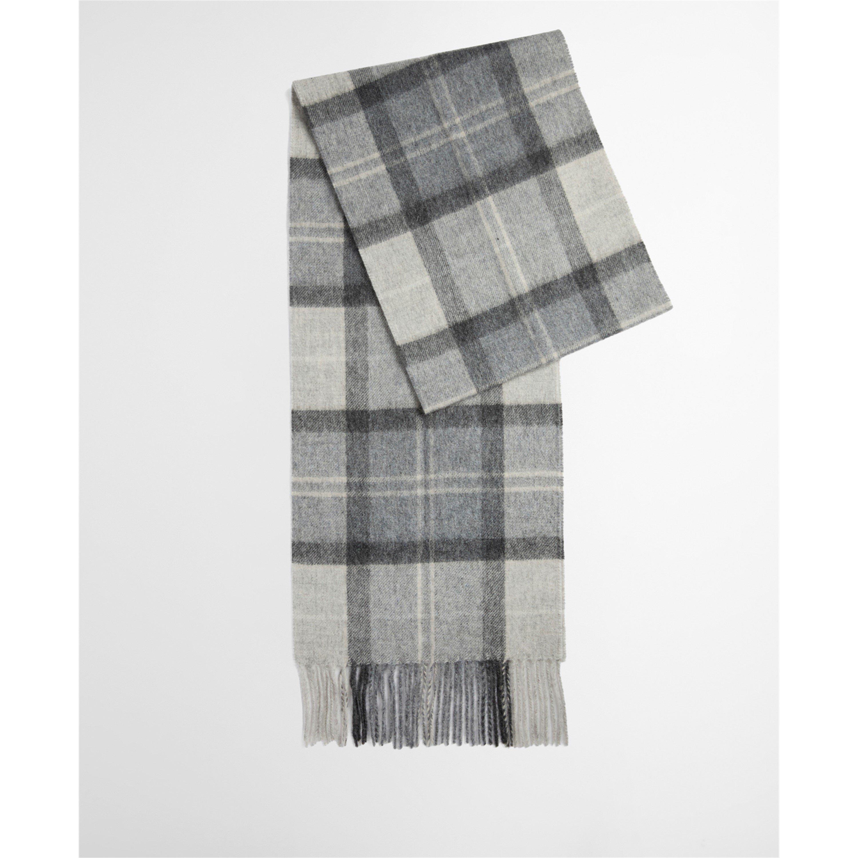 Barbour  Mineral Tartan Wool-Cashmere Scarf - Ice Granite