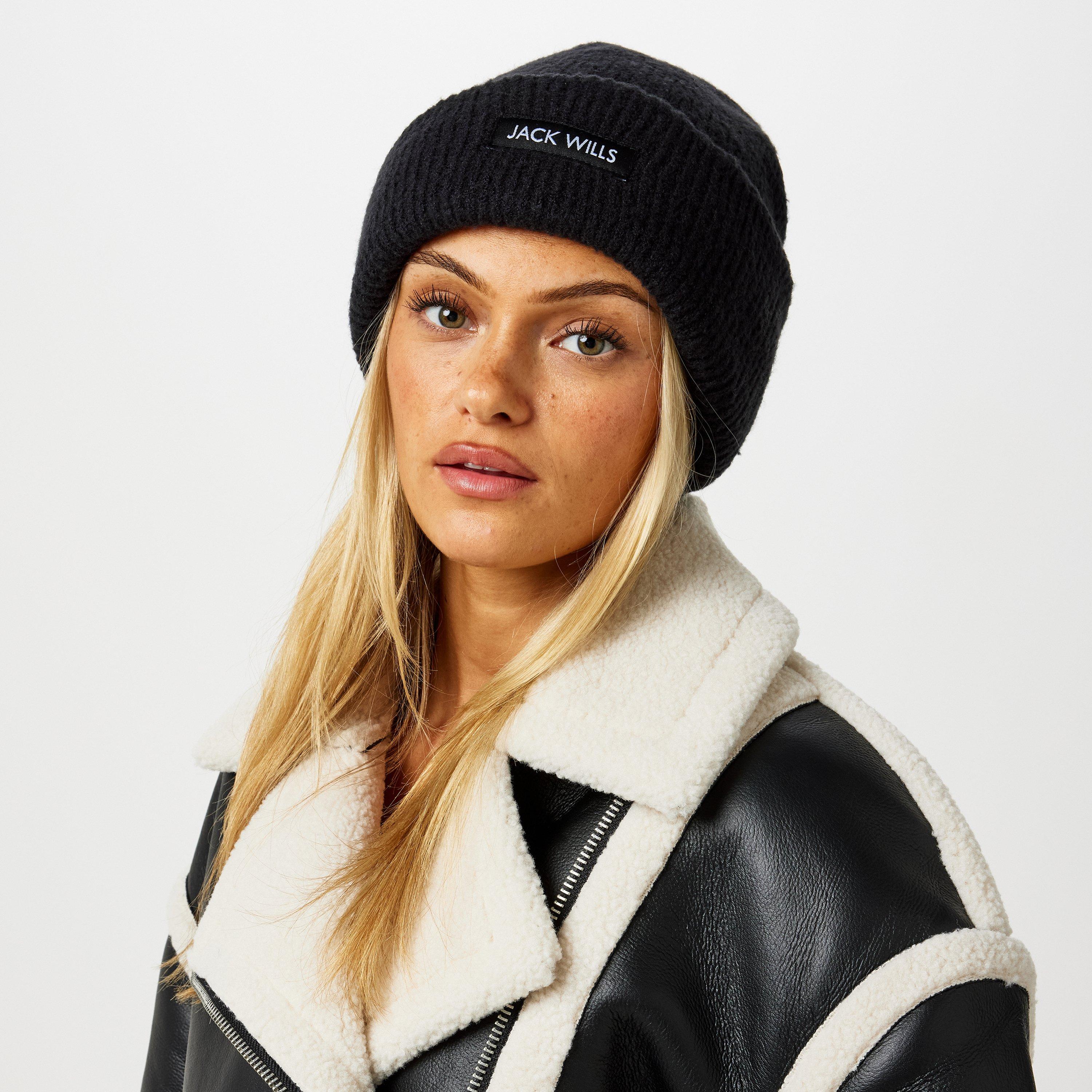 Schwarz - Jack Wills - Adults Rib Knitted Beanie - 2