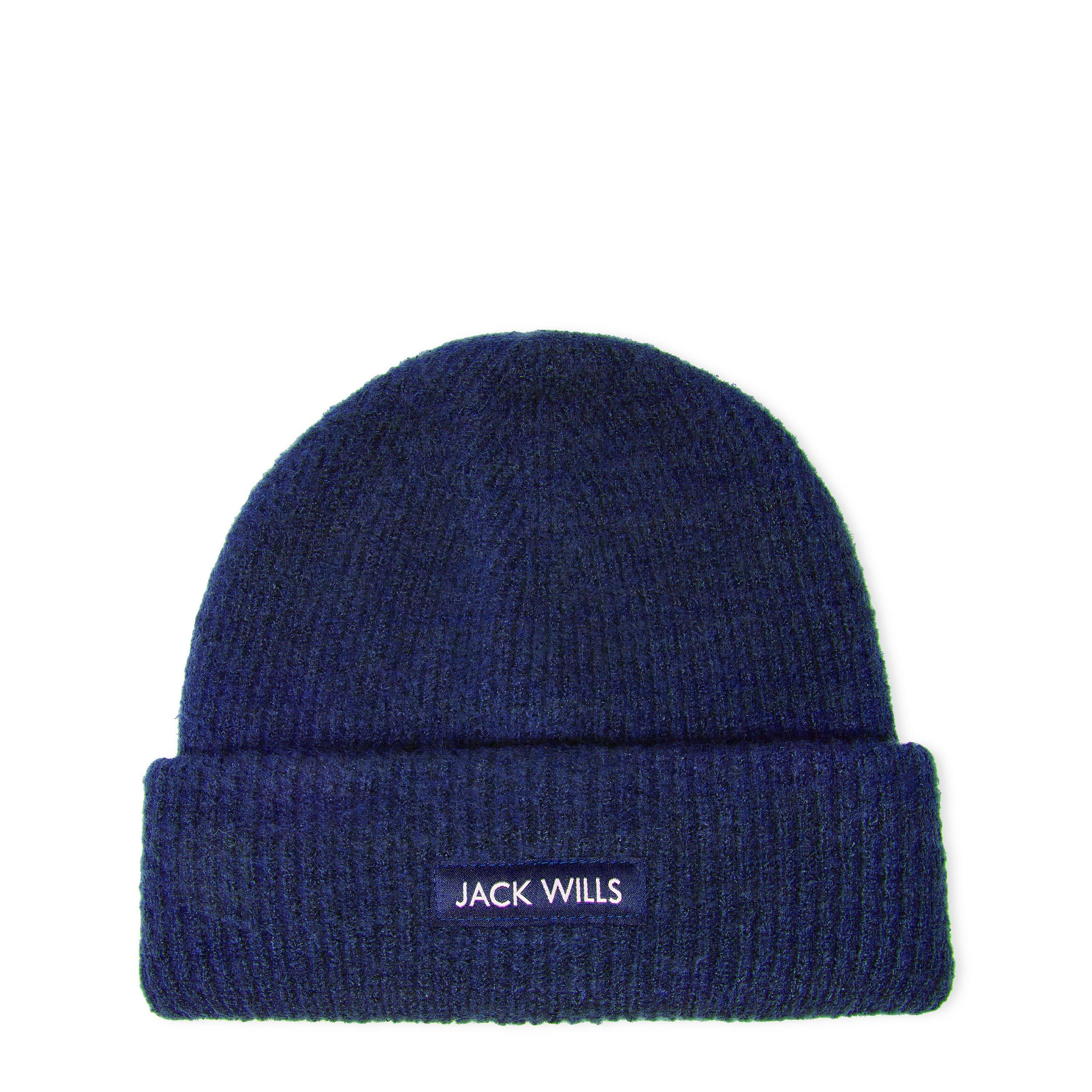 Jack Wills  Adults Rib Knitted Beanie - Navy - Mens
