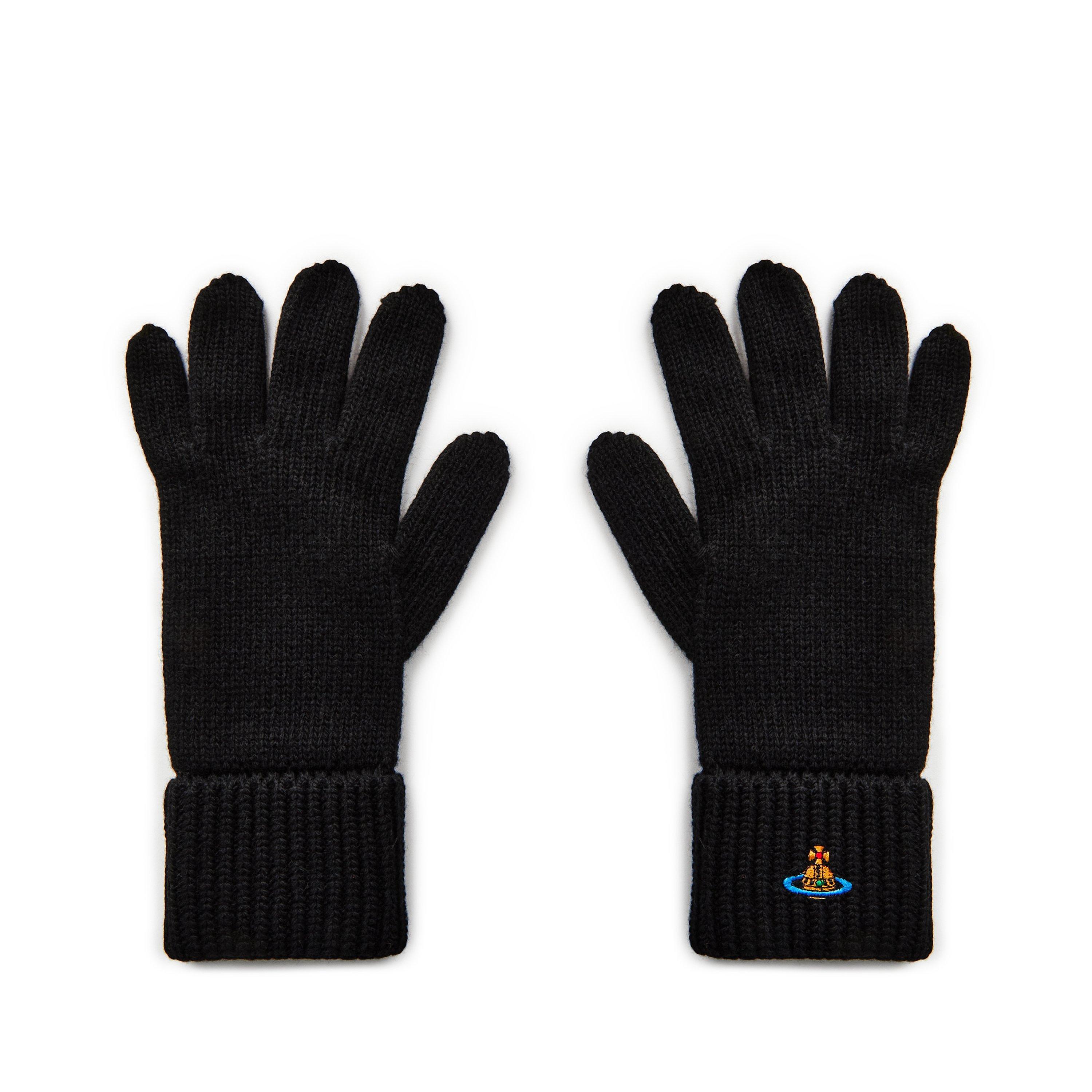 Black - Vivienne Westwood - Men's Orb Knitted Gloves - 1