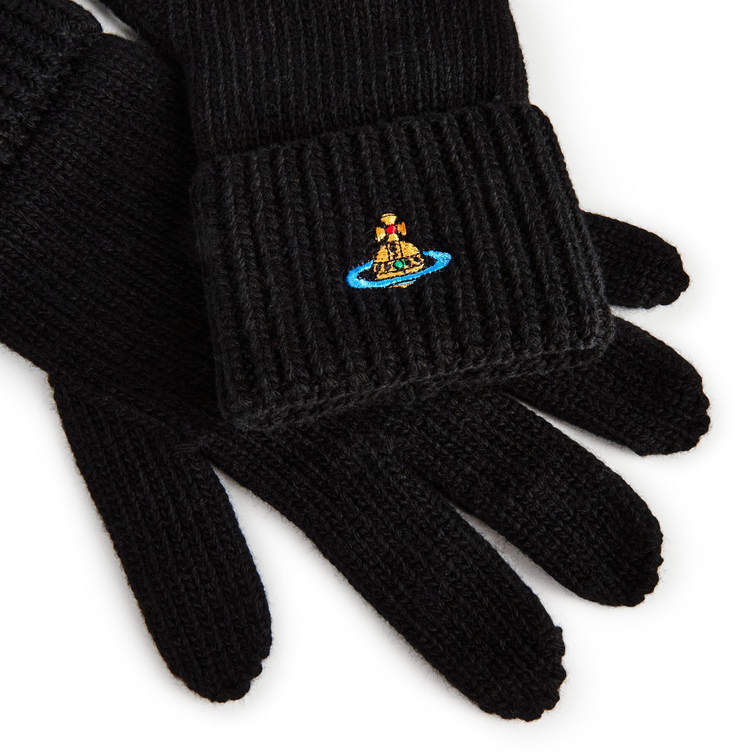 「希少」Vivienne Westwood glove free size Vivienne Westwood Gloves Black Suede Sheep Leather Wool Touch
