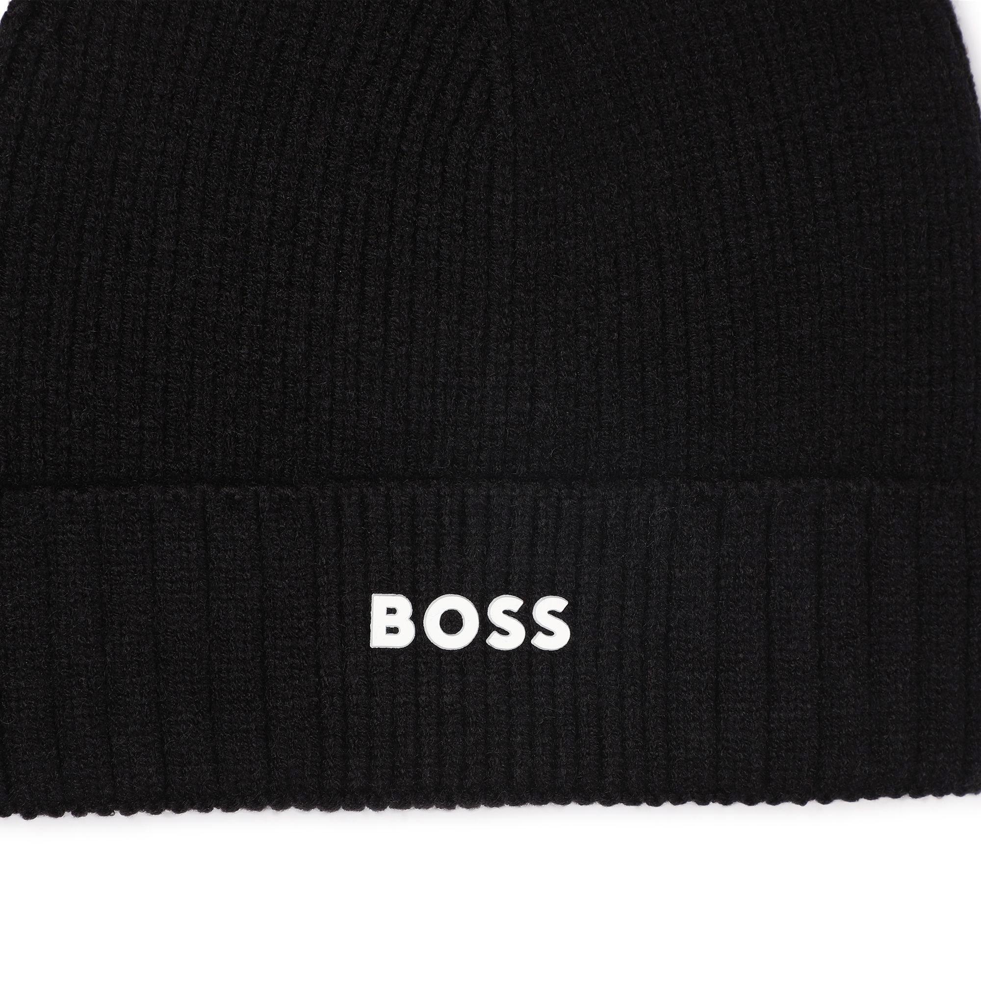Black - Boss - Unisex Logo Beanie for Kids - 3