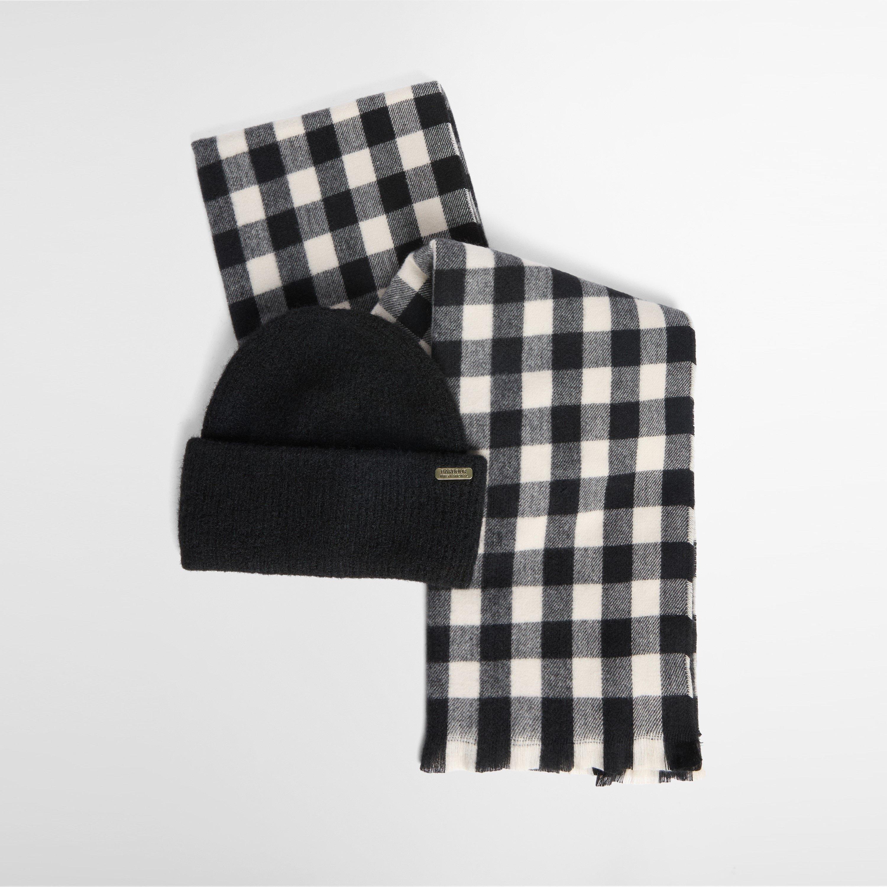 Women's Kemora Gingham Beanie & Scarf Gift Set