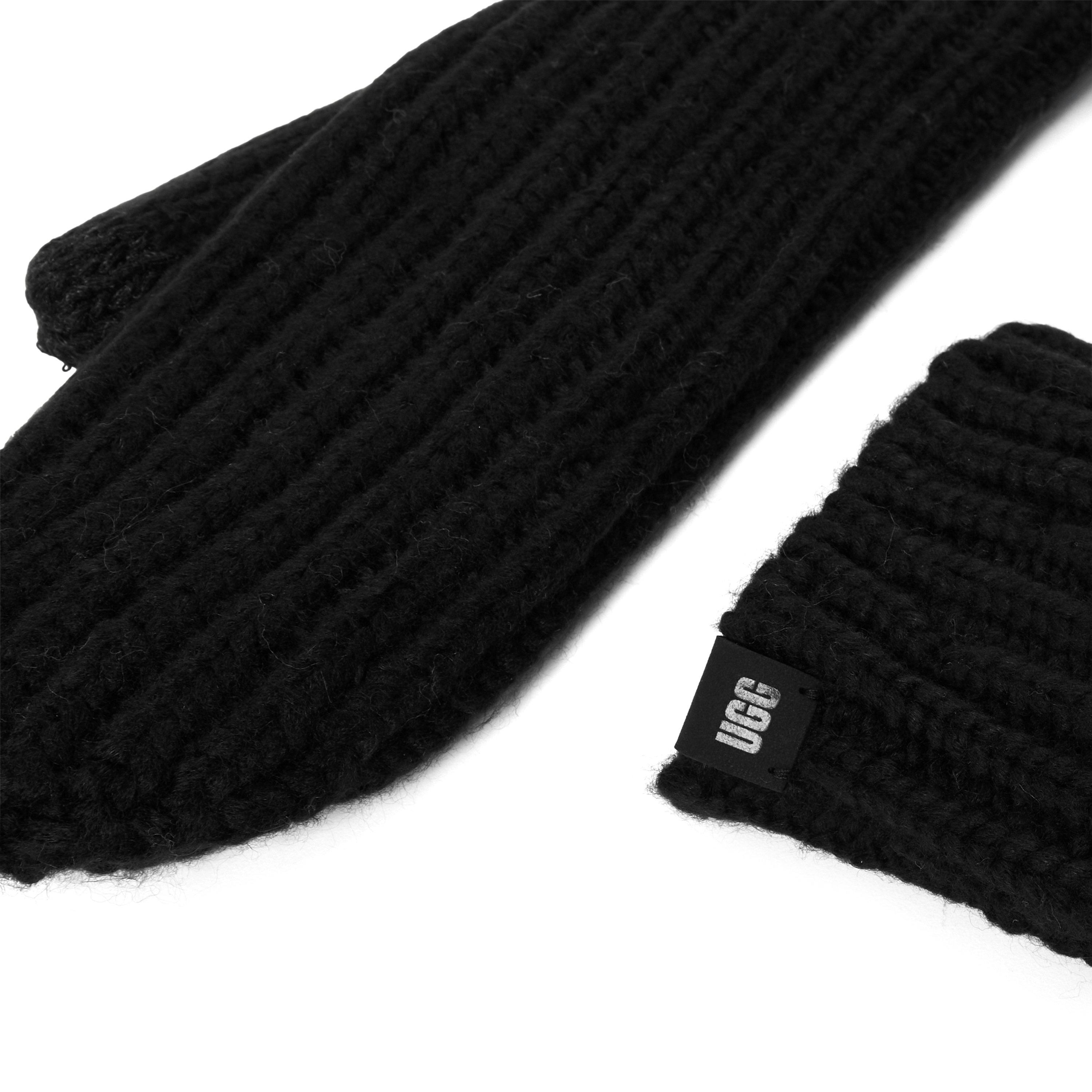 Black - Ugg - Ugg Rib Mitten Ld64 - 3