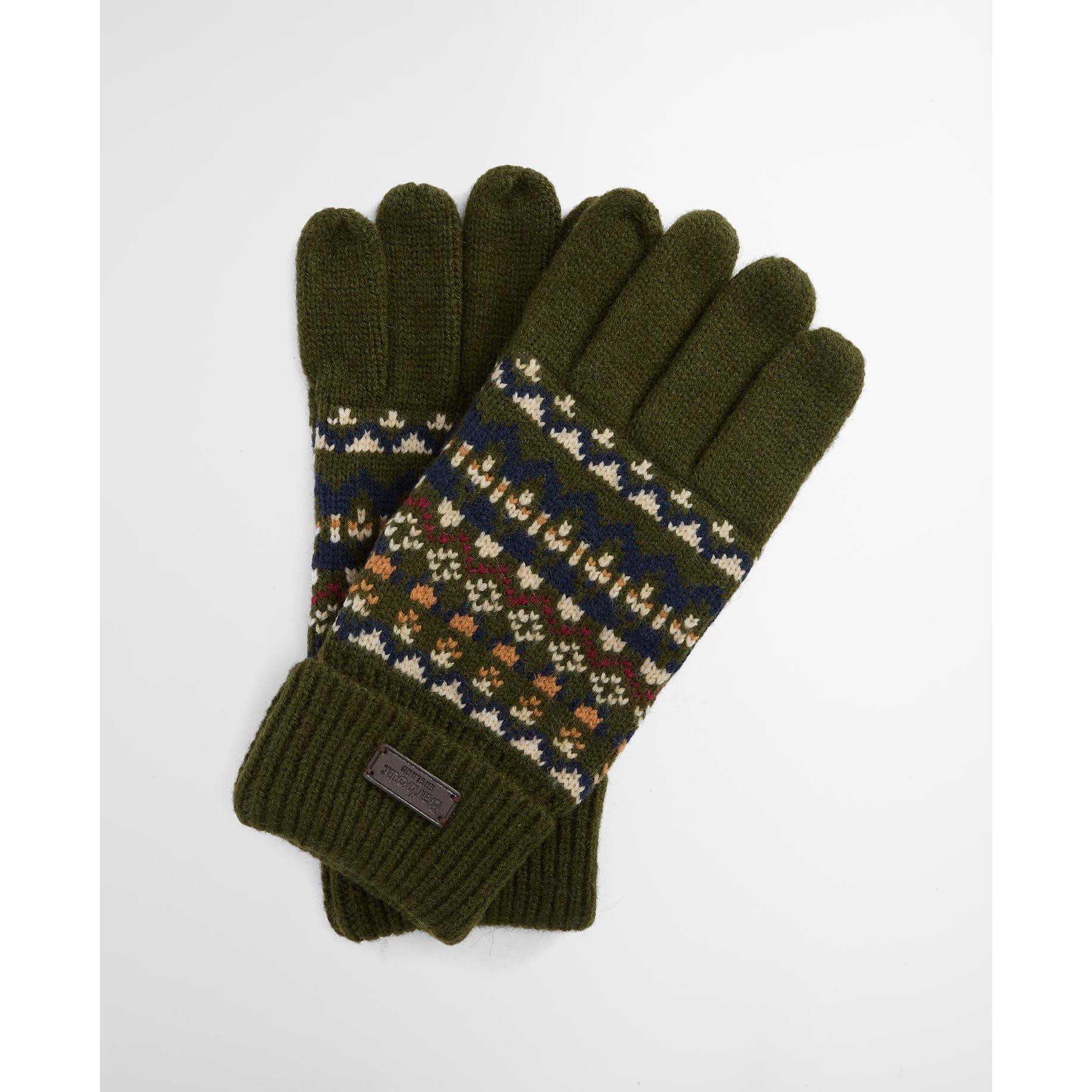 Olive - Barbour - Marlow FairIsle Knitted Gloves - 1