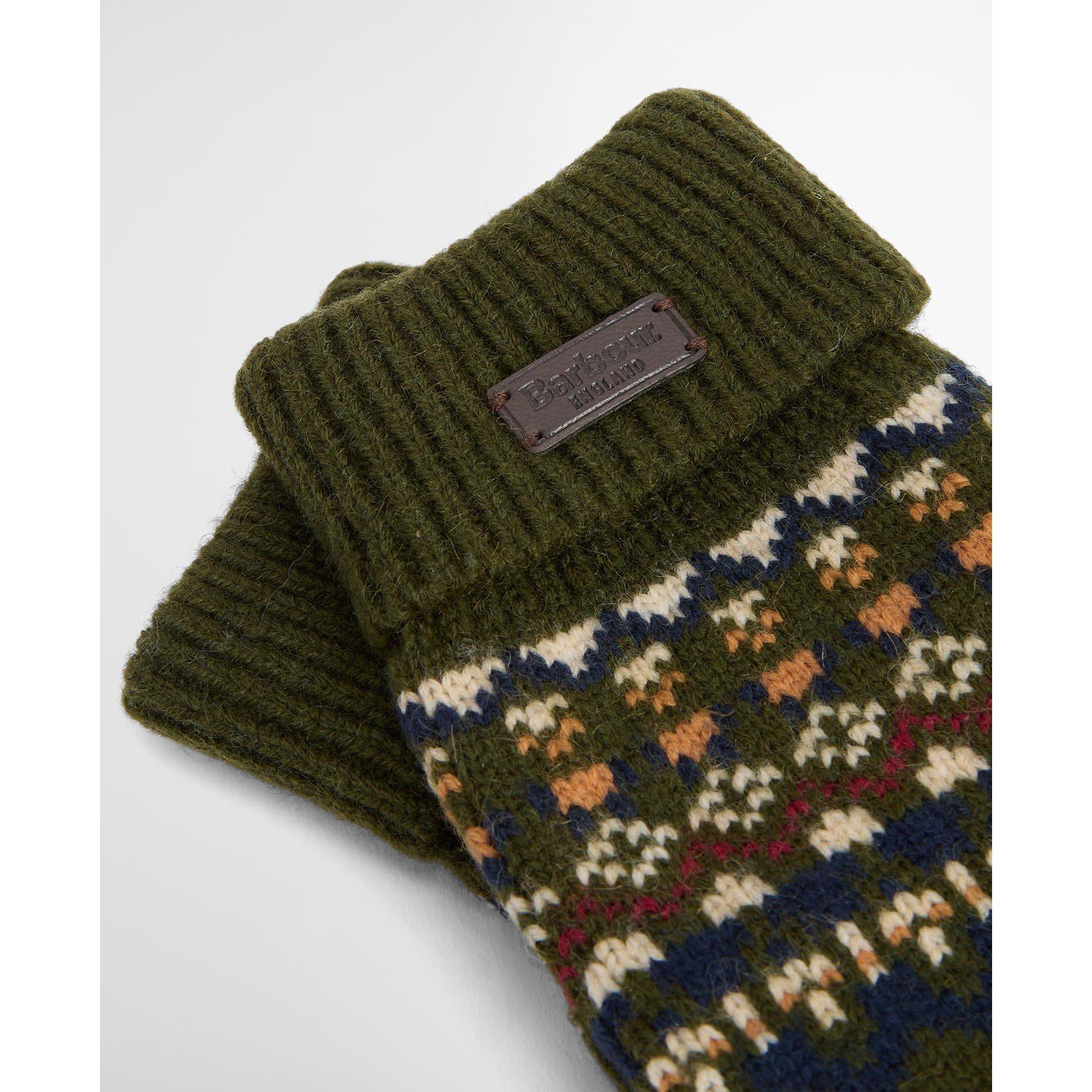 Olive - Barbour - Marlow FairIsle Knitted Gloves - 3