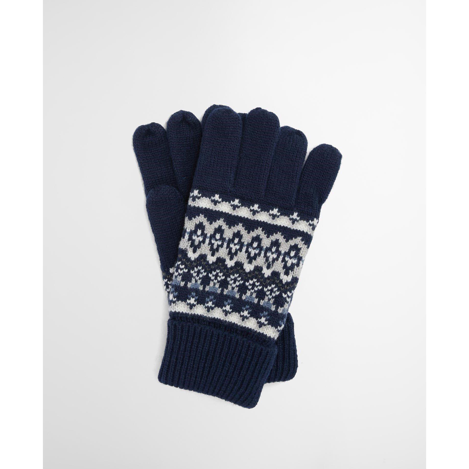 Barbour Men's Marlow Fairisle Knitted Gloves - Navy