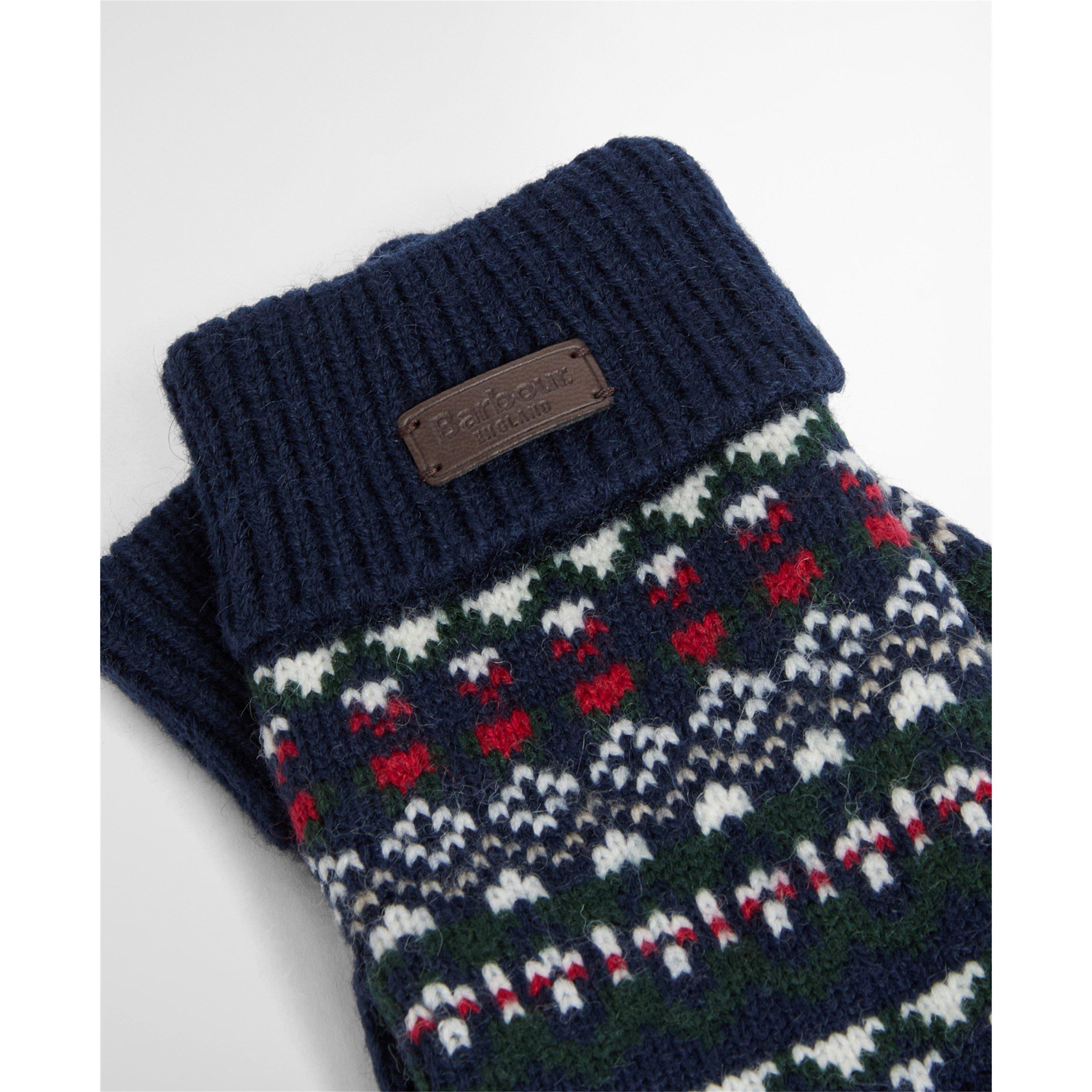 Navy/Evergreen - Barbour - Marlow FairIsle Knitted Gloves - 3