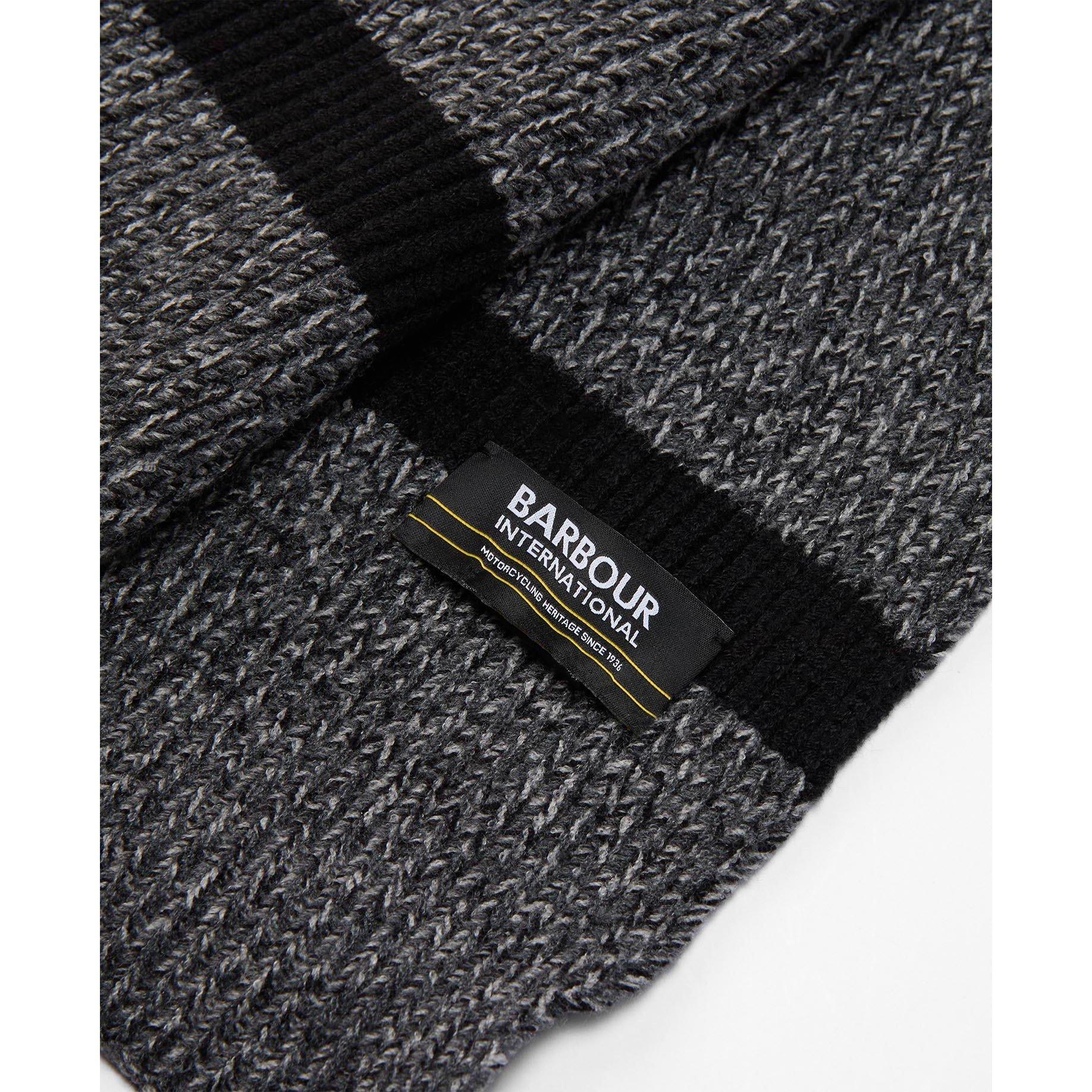 Black/Grey - Barbour International - Boston Beanie & Scarf Gift Set - 7