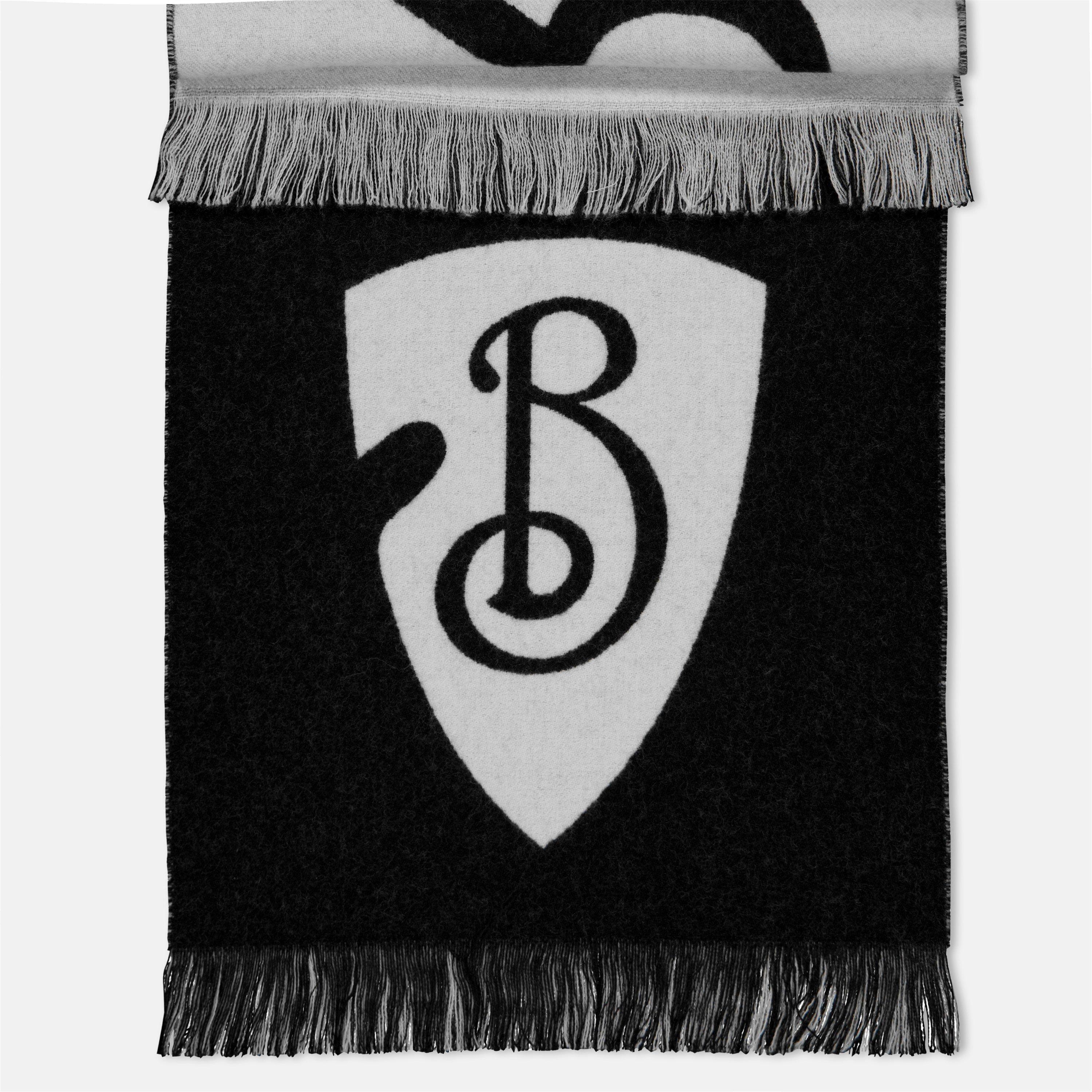 Black - Burberry - Football Logo-Intarsia Scarf - 3